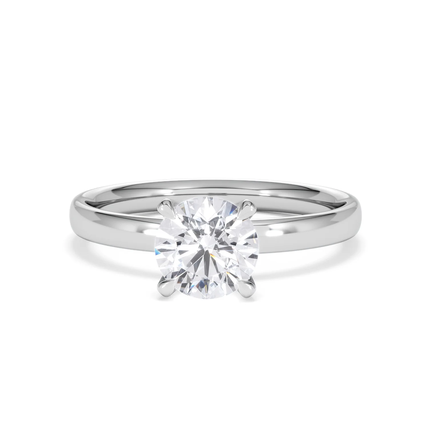 Origin 1.00ct Round Cut Lab Diamond Solitaire Engagement Ring in 18K White Gold - Image 87