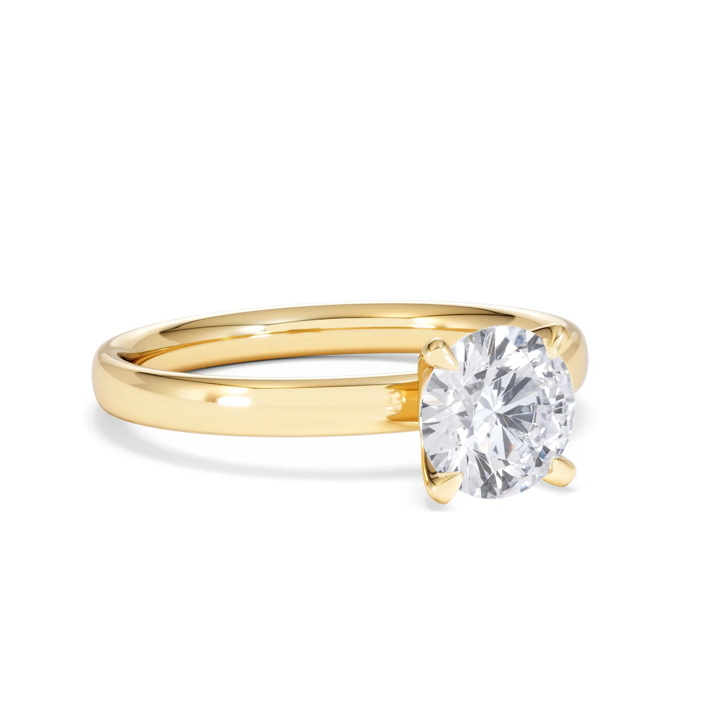 Origin 1.00ct Round Cut Lab Diamond Solitaire Engagement Ring in 18K Yellow Gold - Image 14