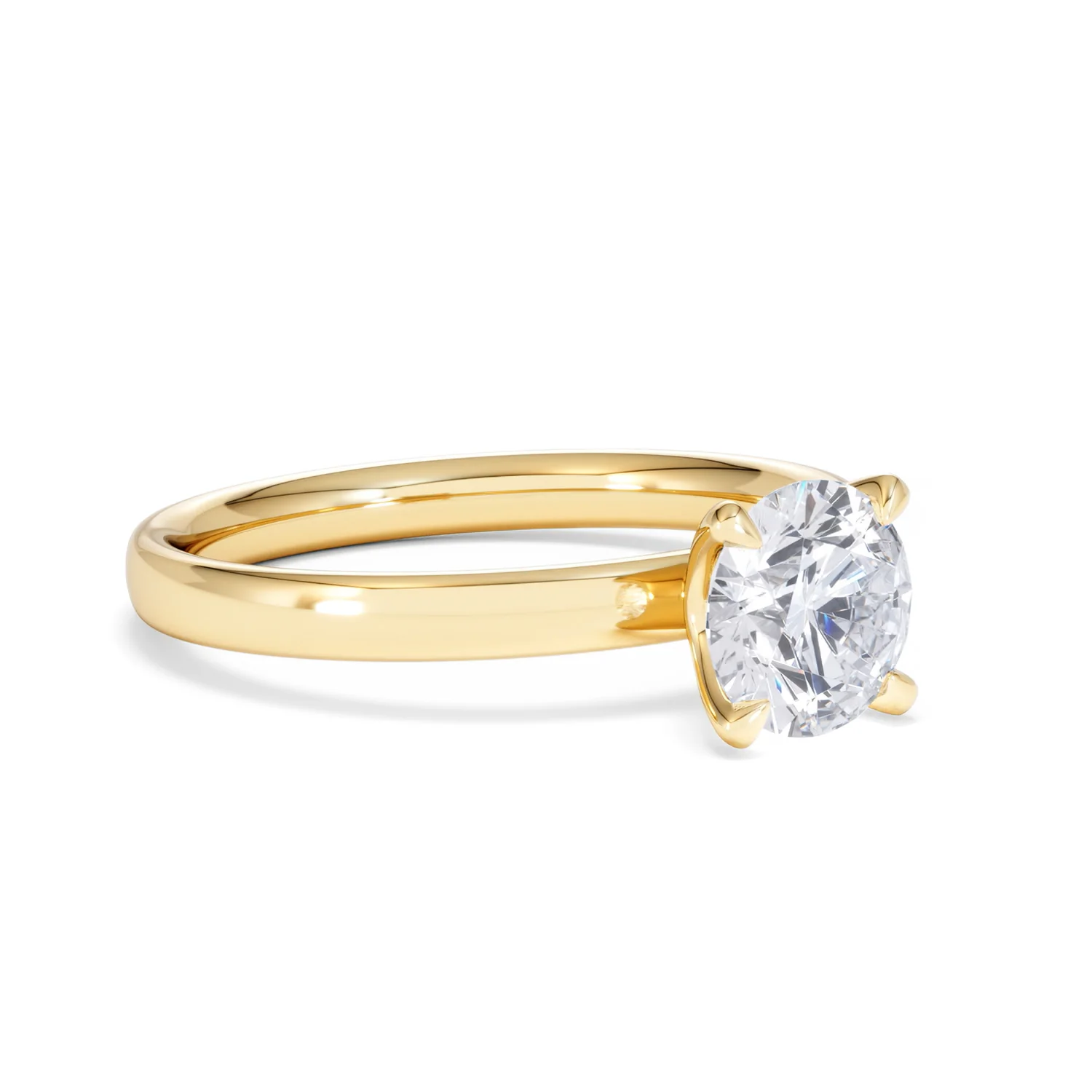 Origin 1.00ct Round Cut Lab Diamond Solitaire Engagement Ring in 18K Yellow Gold - Image 16