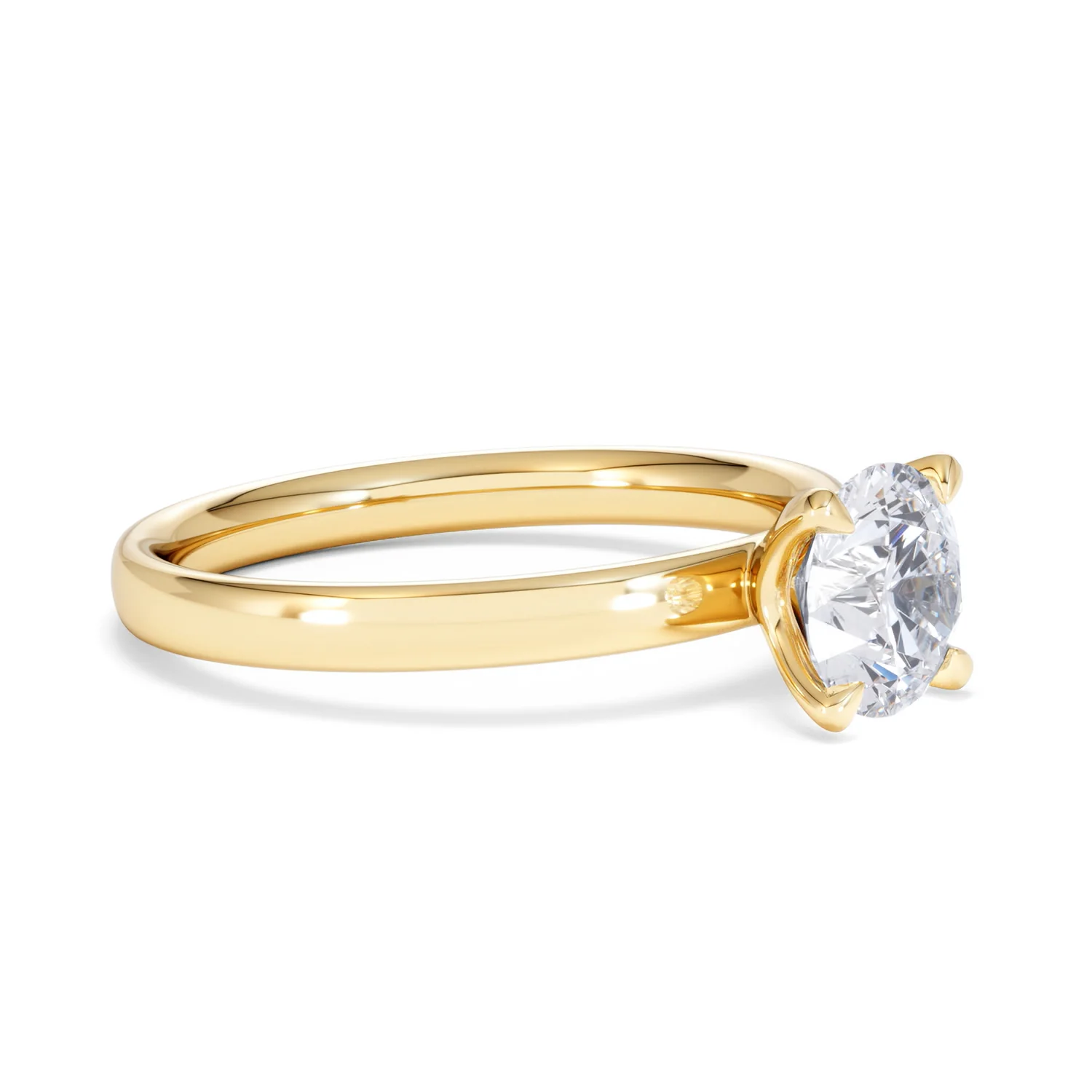 Origin 1.00ct Round Cut Lab Diamond Solitaire Engagement Ring in 18K Yellow Gold - Image 19