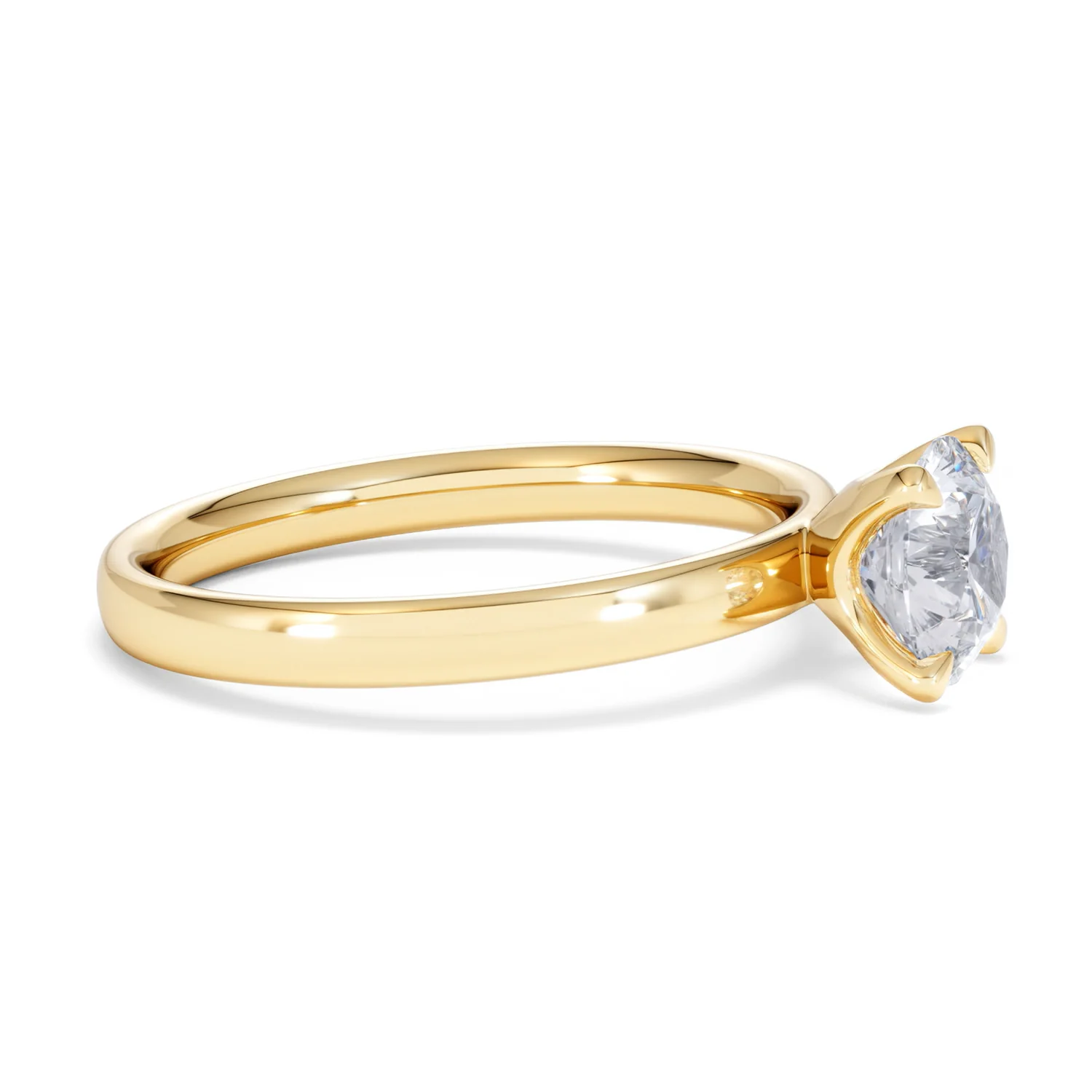 Origin 1.00ct Round Cut Lab Diamond Solitaire Engagement Ring in 18K Yellow Gold - Image 23