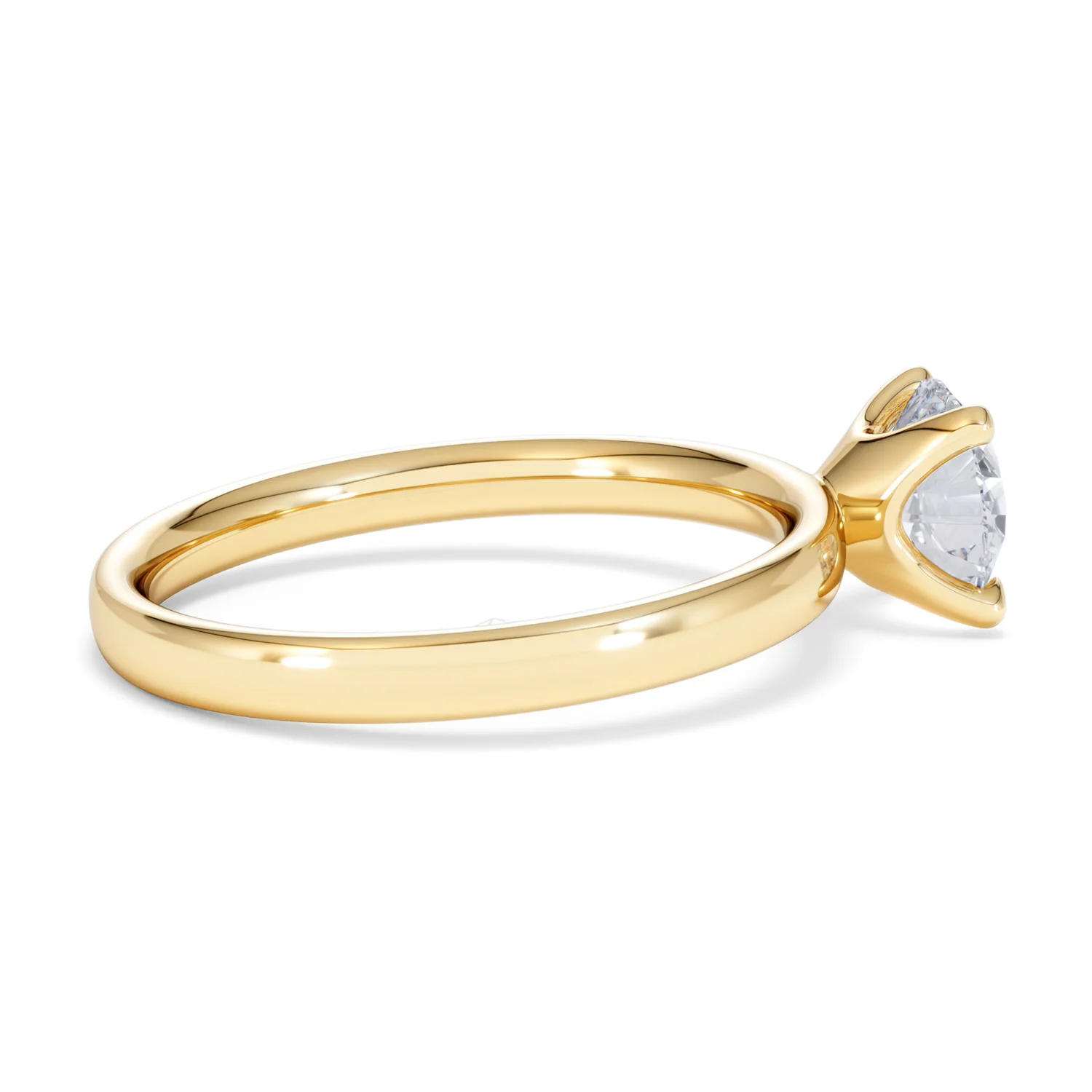 Origin 1.00ct Round Cut Lab Diamond Solitaire Engagement Ring in 18K Yellow Gold - Image 31