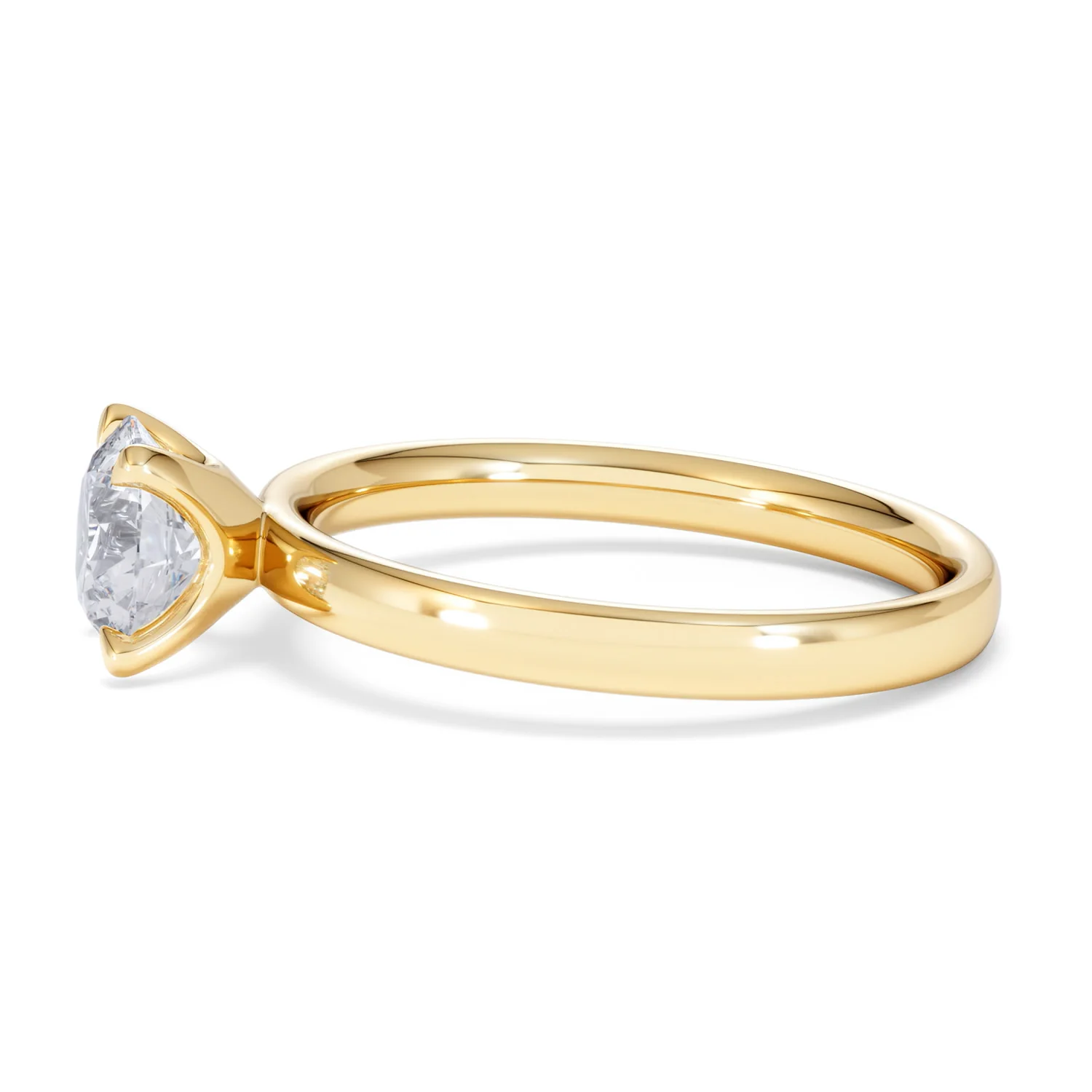 Origin 1.00ct Round Cut Lab Diamond Solitaire Engagement Ring in 18K Yellow Gold - Image 70