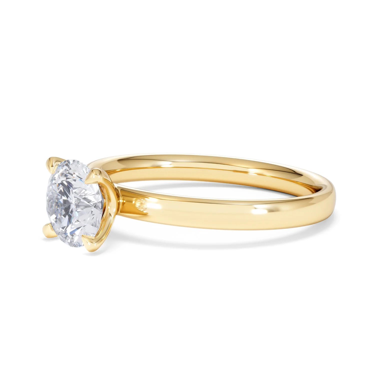 Origin 1.00ct Round Cut Lab Diamond Solitaire Engagement Ring in 18K Yellow Gold - Image 77