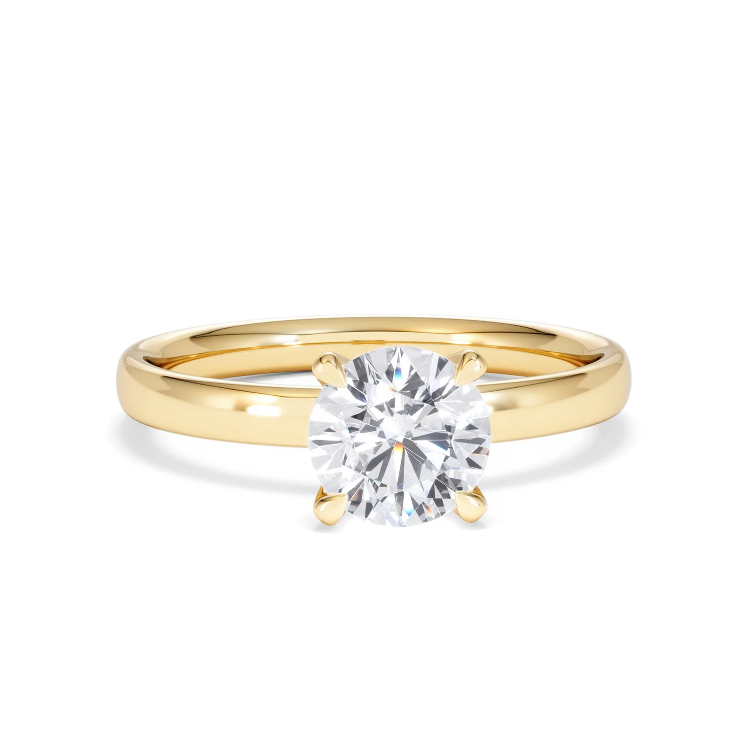 Origin 1.00ct Round Cut Lab Diamond Solitaire Engagement Ring in 18K Yellow Gold - Image 9