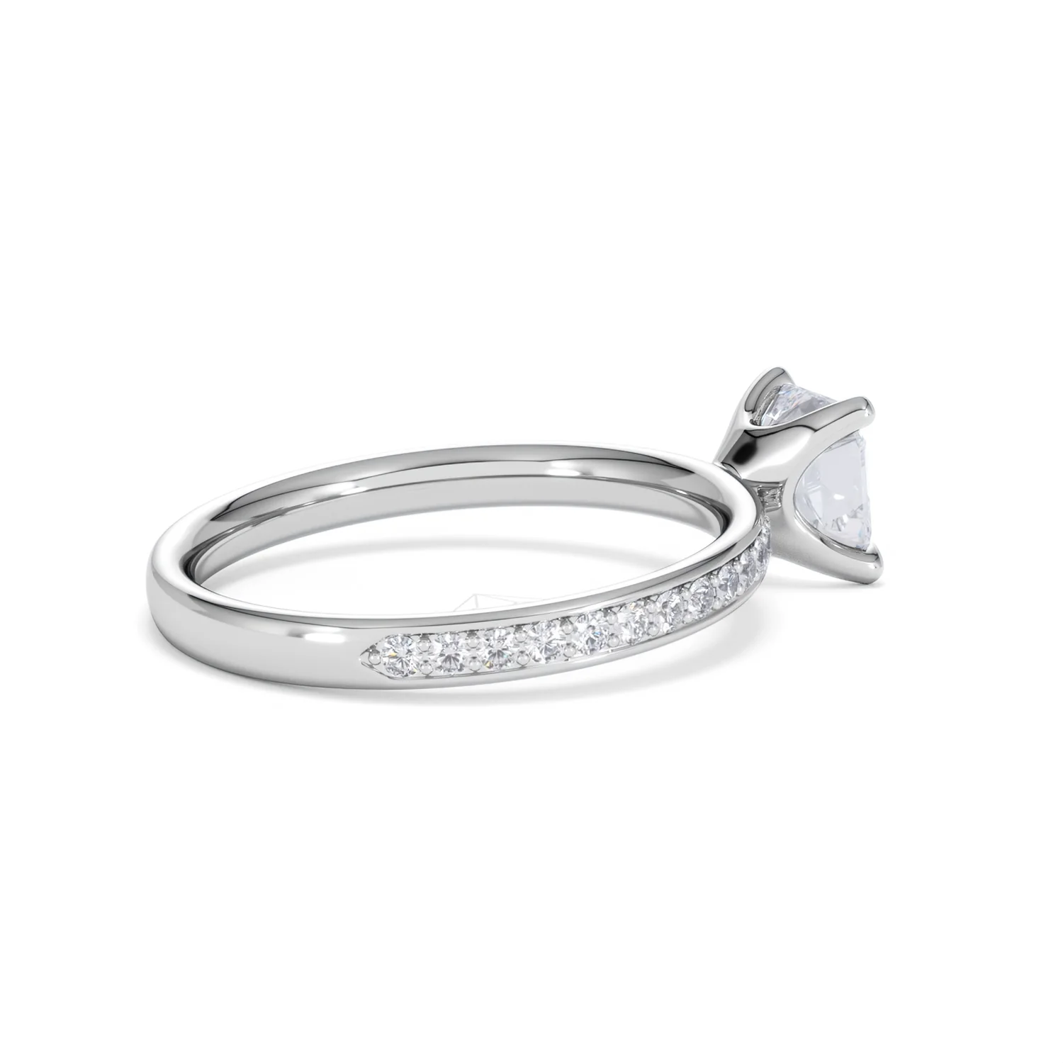 Origin 1.25ct Asscher Cut Lab Diamond Solitaire Engagement Ring with Side Stones in 18K White Gold - Image 33