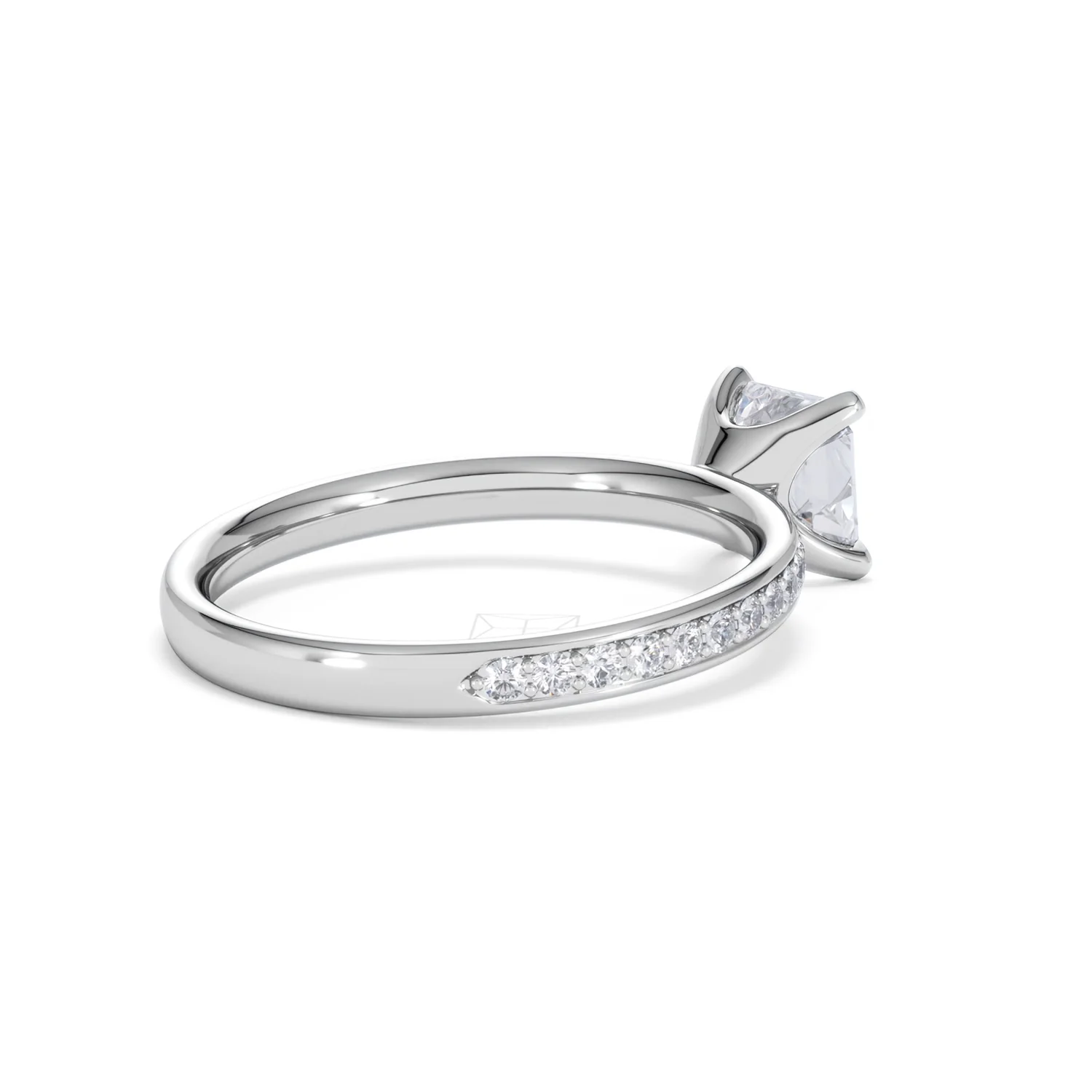 Origin 1.25ct Asscher Cut Lab Diamond Solitaire Engagement Ring with Side Stones in 18K White Gold - Image 36