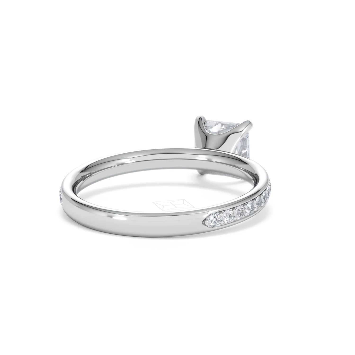 Origin 1.25ct Asscher Cut Lab Diamond Solitaire Engagement Ring with Side Stones in 18K White Gold - Image 41