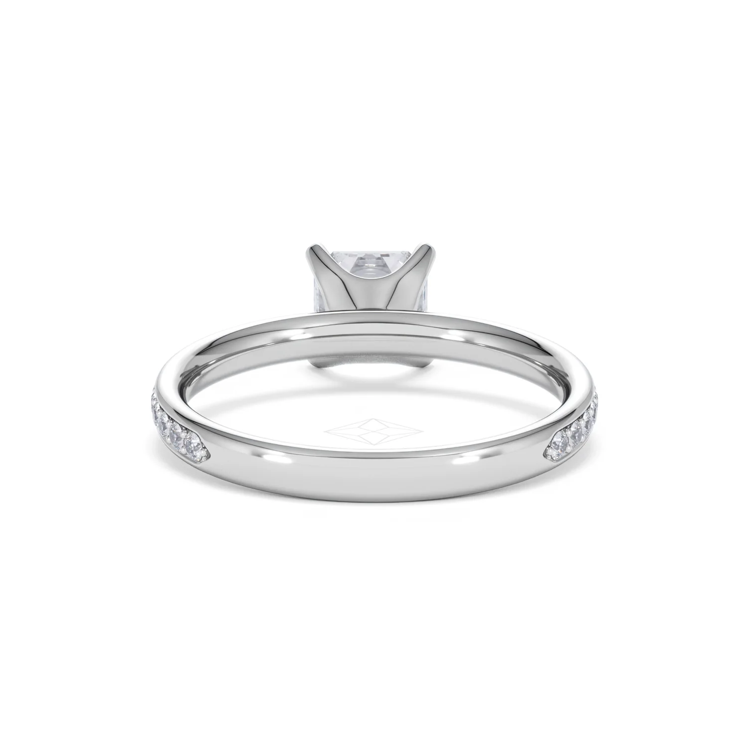 Origin 1.25ct Asscher Cut Lab Diamond Solitaire Engagement Ring with Side Stones in 18K White Gold - Image 47