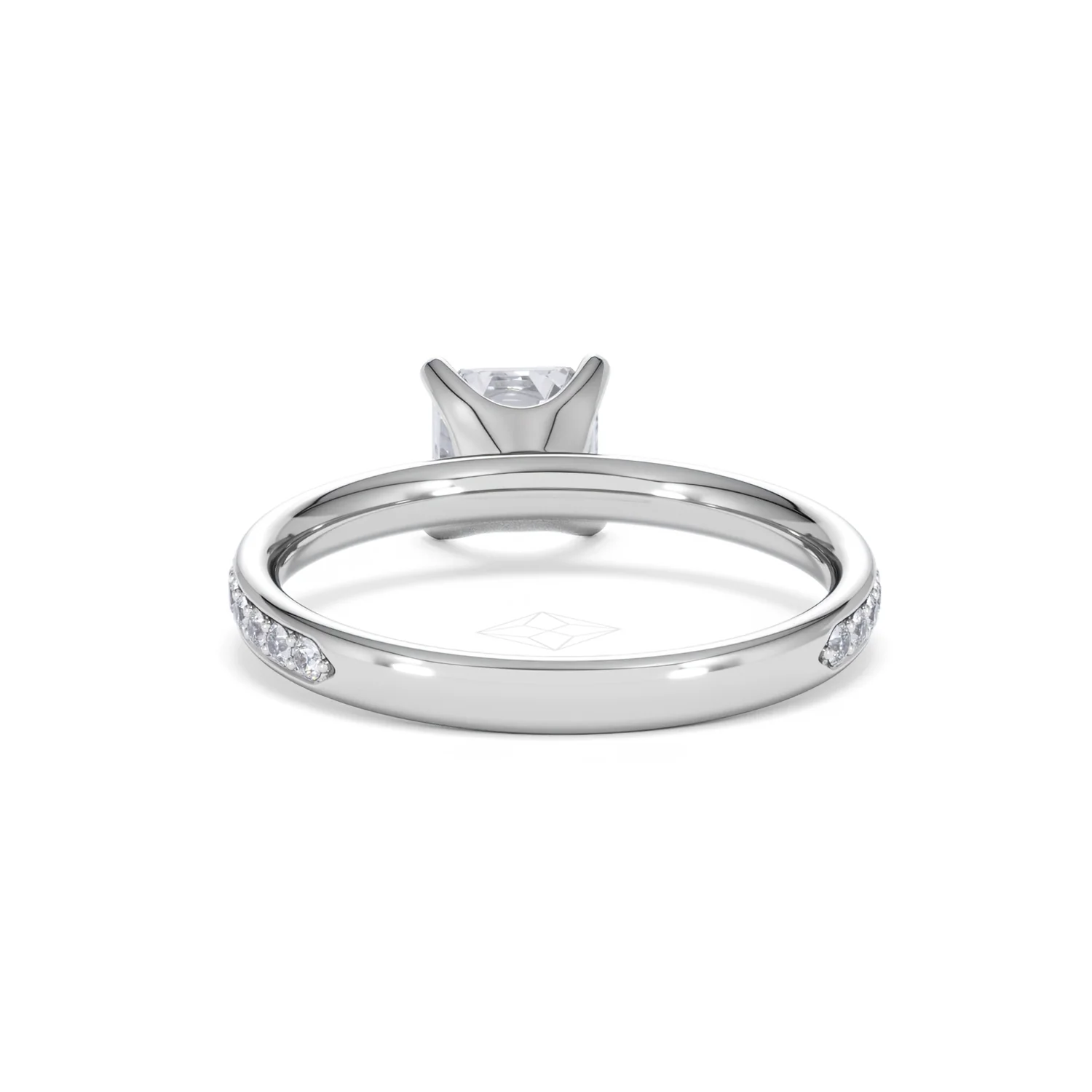 Origin 1.25ct Asscher Cut Lab Diamond Solitaire Engagement Ring with Side Stones in 18K White Gold - Image 48