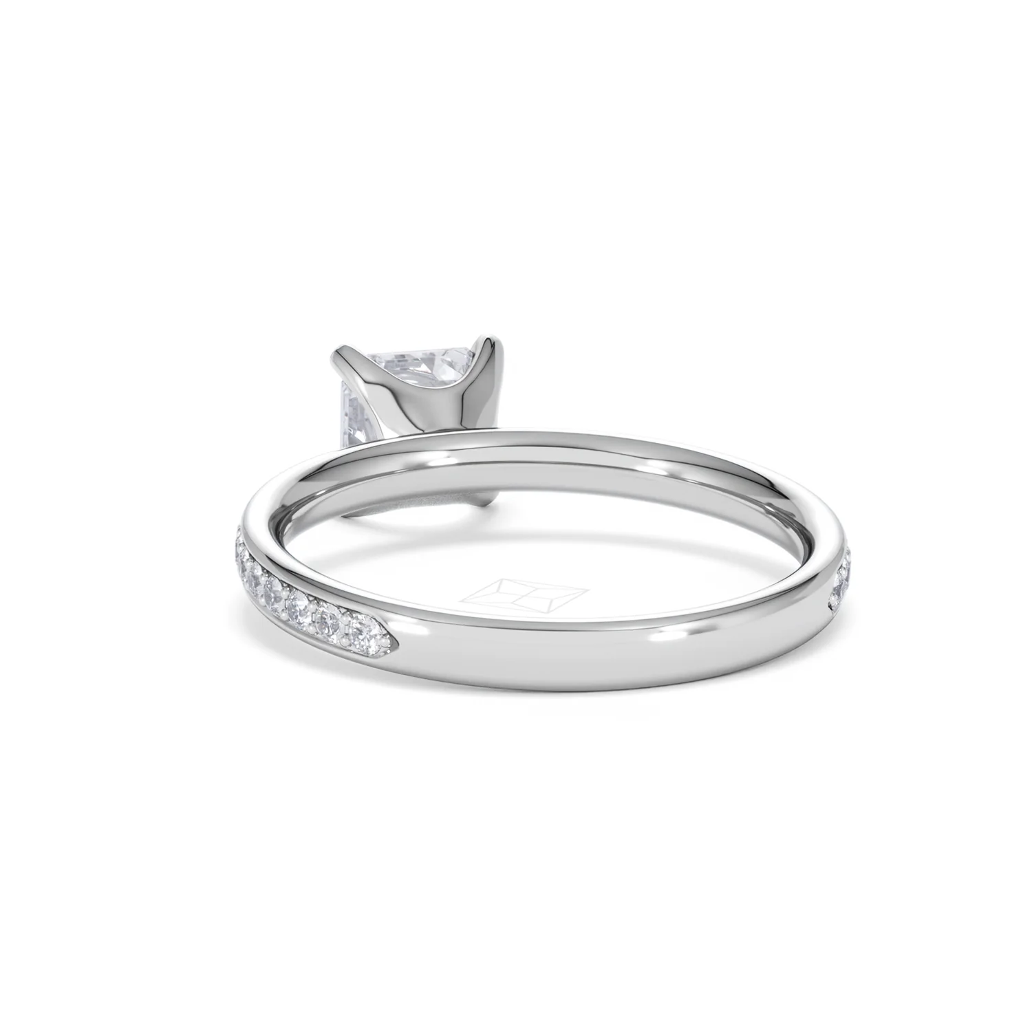 Origin 1.25ct Asscher Cut Lab Diamond Solitaire Engagement Ring with Side Stones in 18K White Gold - Image 51