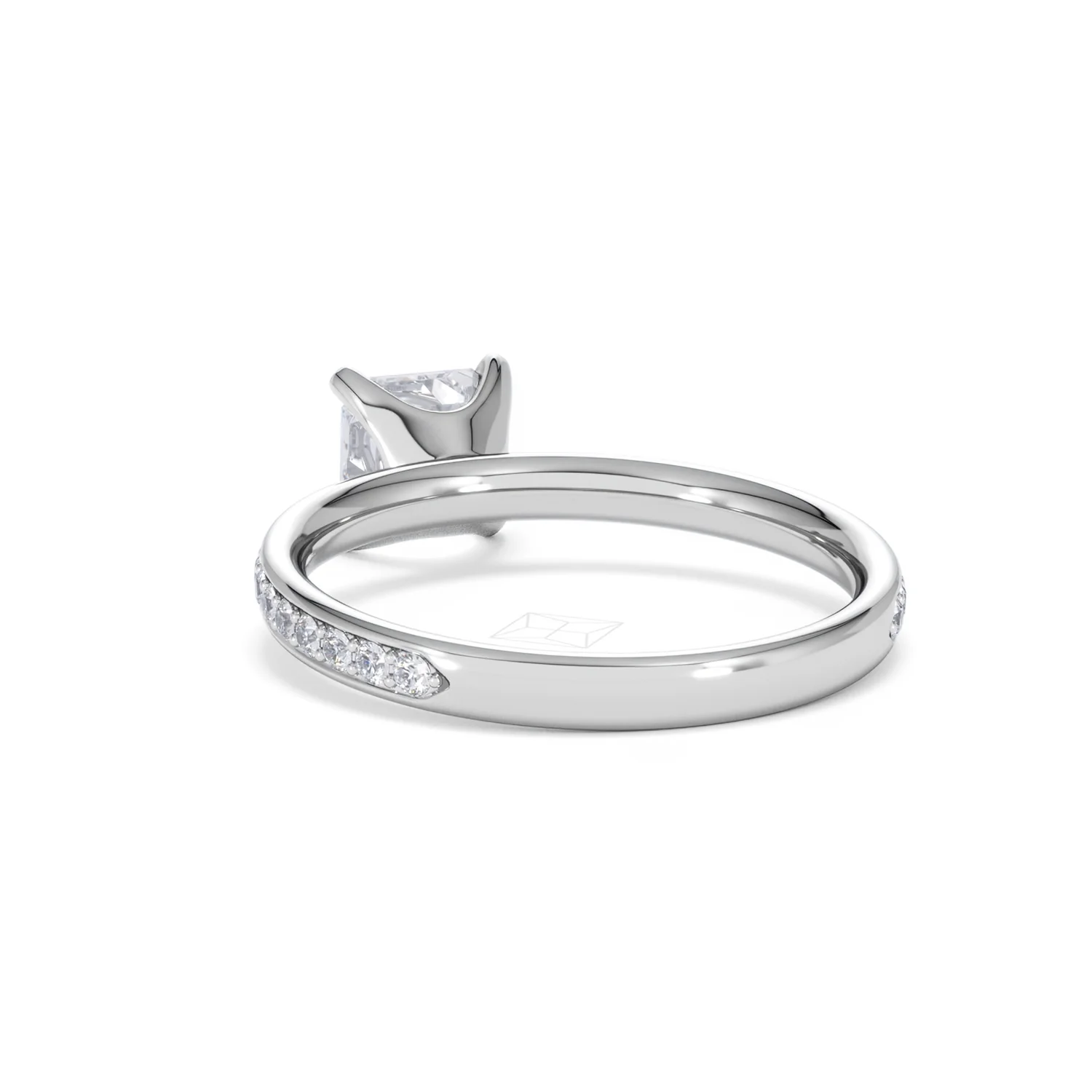Origin 1.25ct Asscher Cut Lab Diamond Solitaire Engagement Ring with Side Stones in 18K White Gold - Image 52