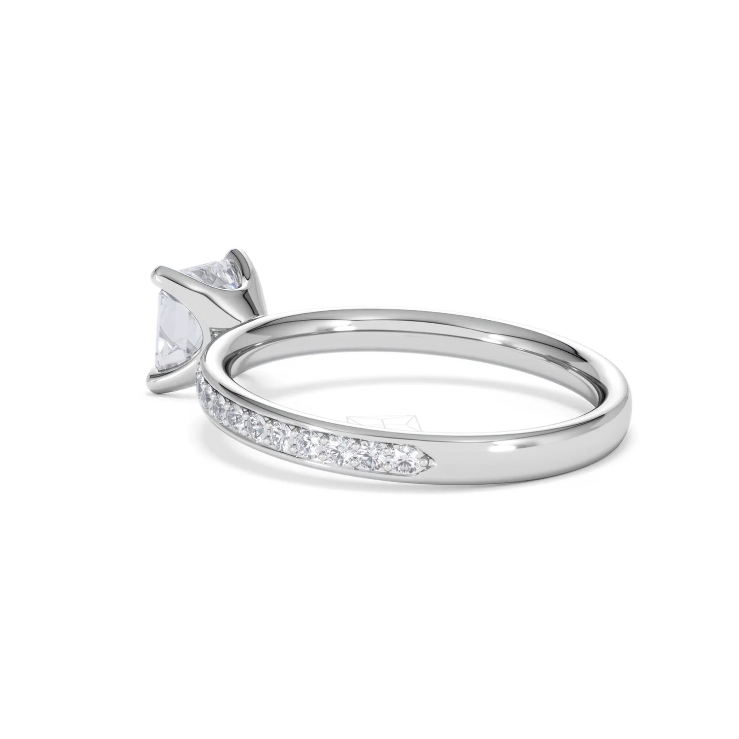 Origin 1.25ct Asscher Cut Lab Diamond Solitaire Engagement Ring with Side Stones in 18K White Gold - Image 58