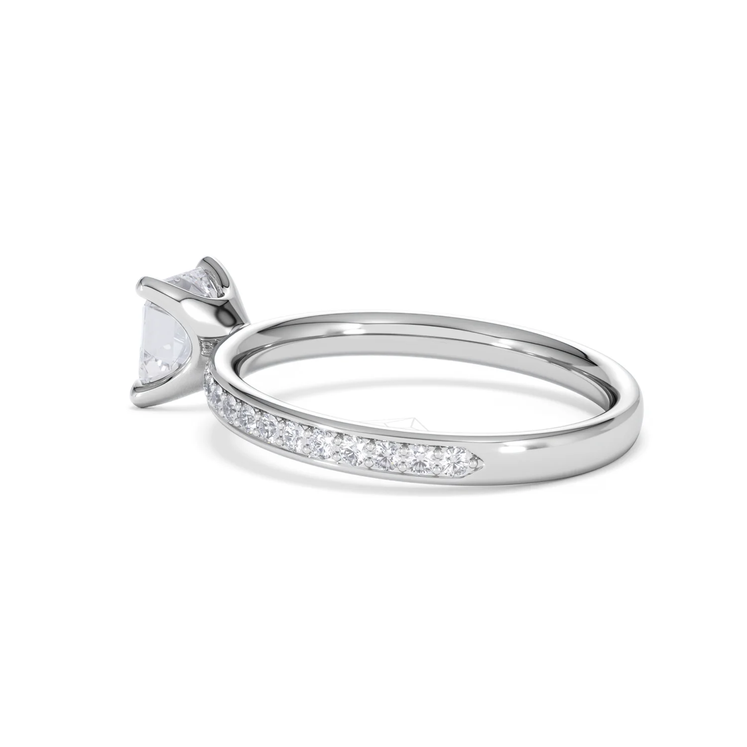 Origin 1.25ct Asscher Cut Lab Diamond Solitaire Engagement Ring with Side Stones in 18K White Gold - Image 60