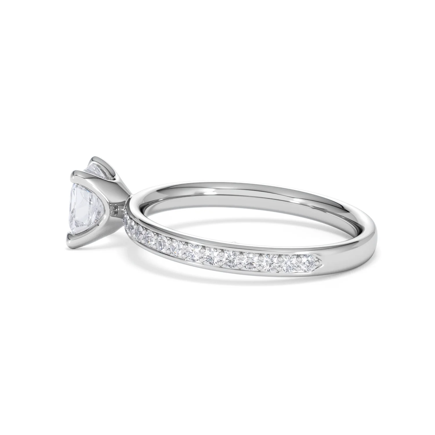 Origin 1.25ct Asscher Cut Lab Diamond Solitaire Engagement Ring with Side Stones in 18K White Gold - Image 64