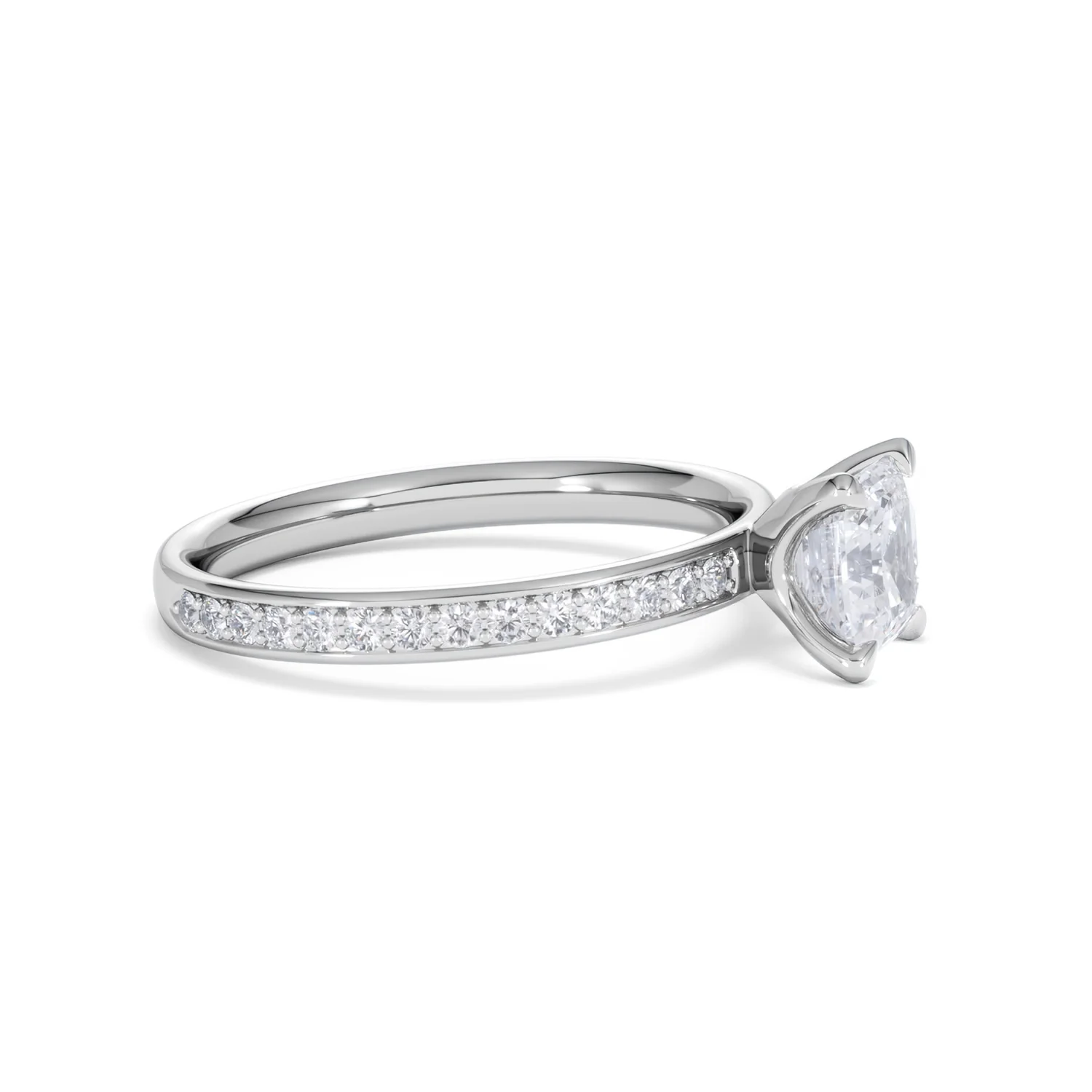 Origin 1.25ct Asscher Cut Lab Diamond Solitaire Engagement Ring with Side Stones in Platinum - Image 22