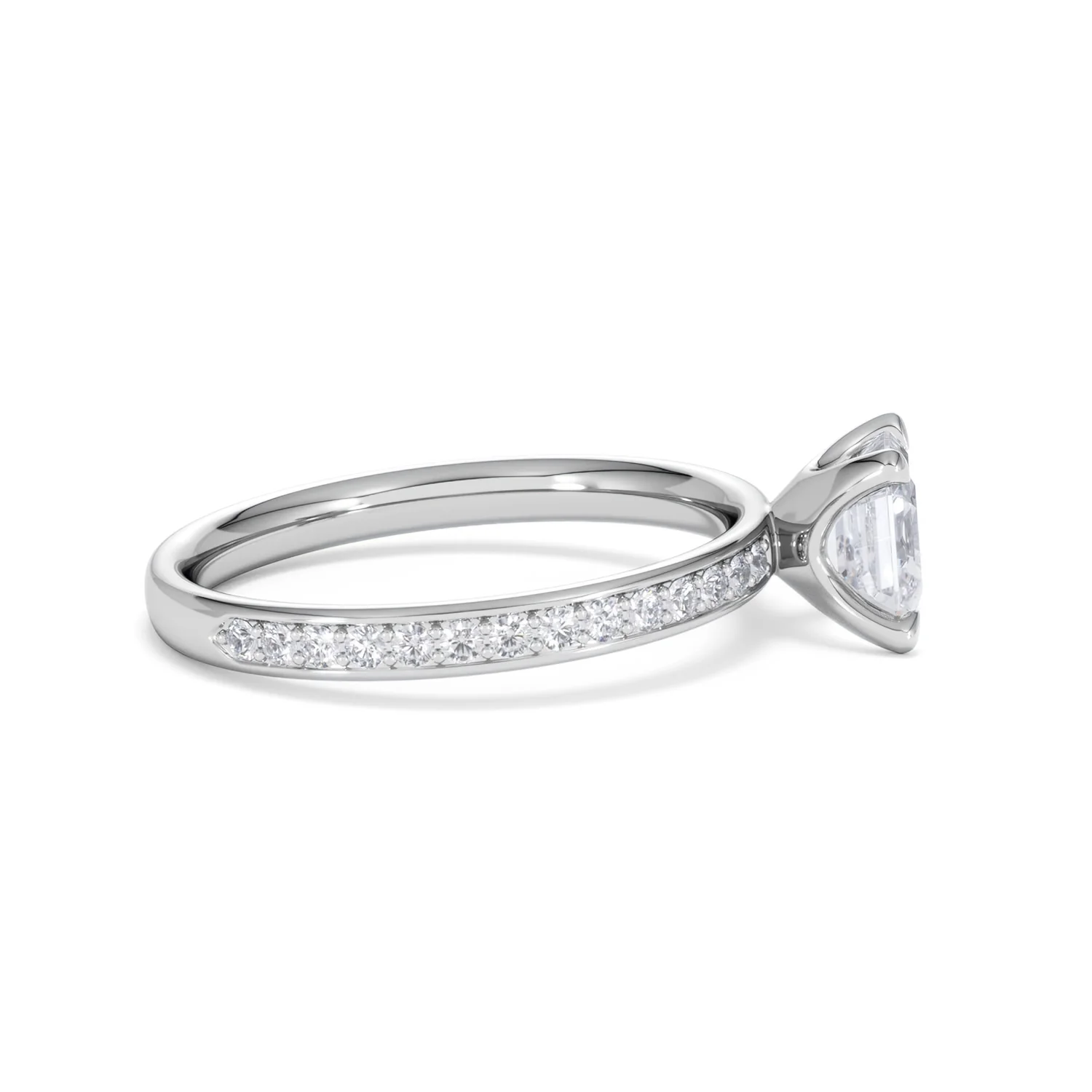 Origin 1.25ct Asscher Cut Lab Diamond Solitaire Engagement Ring with Side Stones in Platinum - Image 26