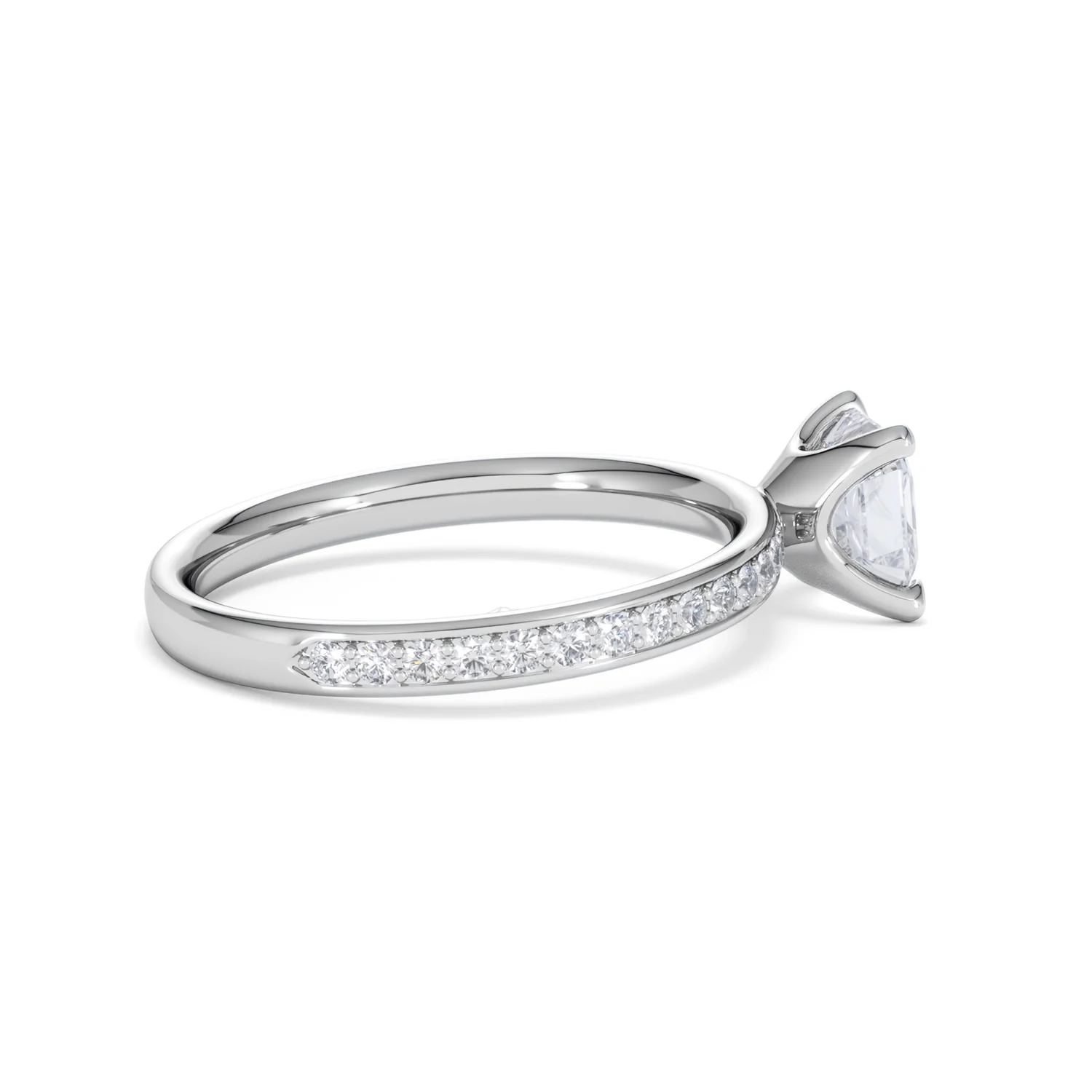 Origin 1.25ct Asscher Cut Lab Diamond Solitaire Engagement Ring with Side Stones in Platinum - Image 30
