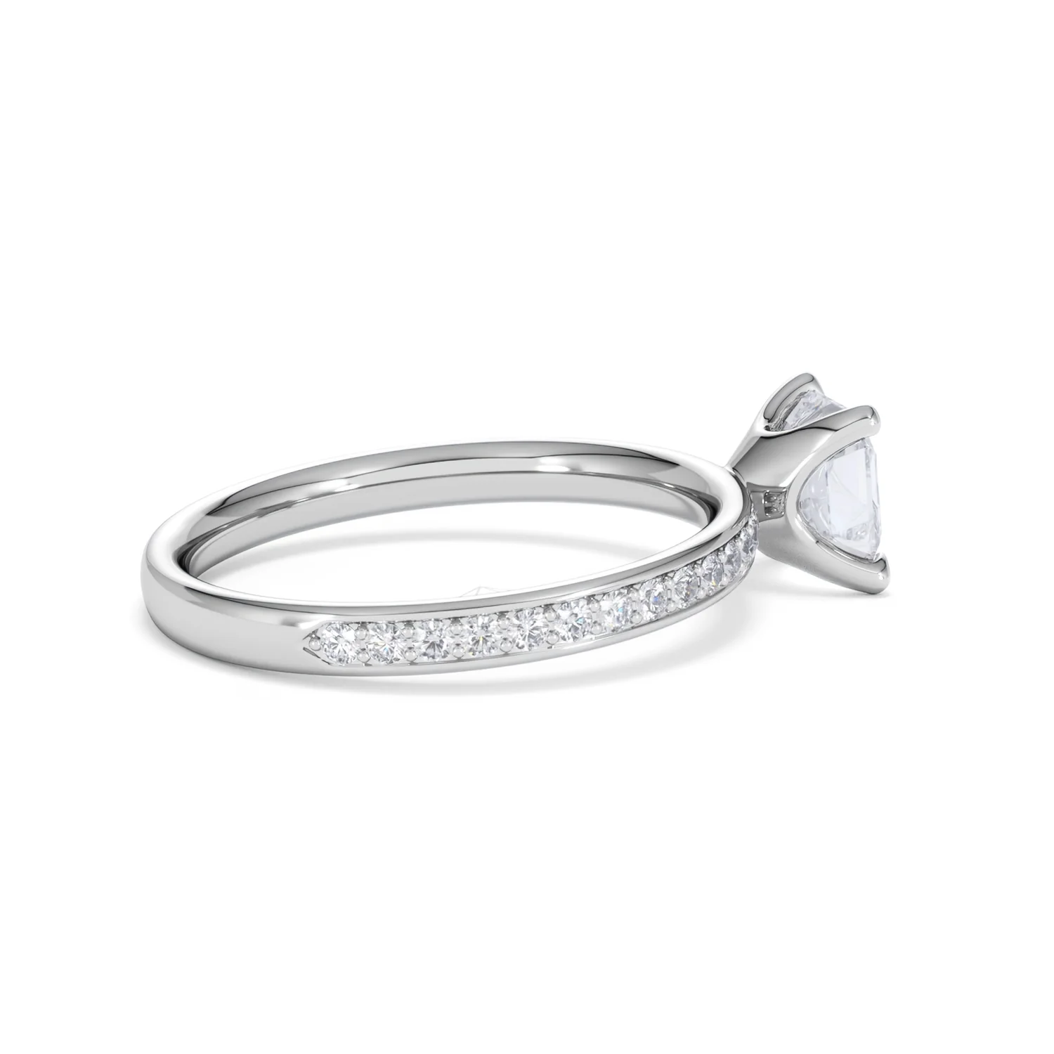 Origin 1.25ct Asscher Cut Lab Diamond Solitaire Engagement Ring with Side Stones in Platinum - Image 31
