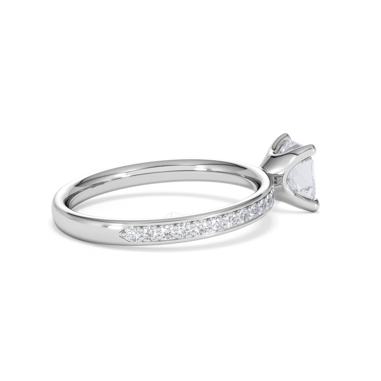Origin 1.25ct Asscher Cut Lab Diamond Solitaire Engagement Ring with Side Stones in Platinum - Image 32