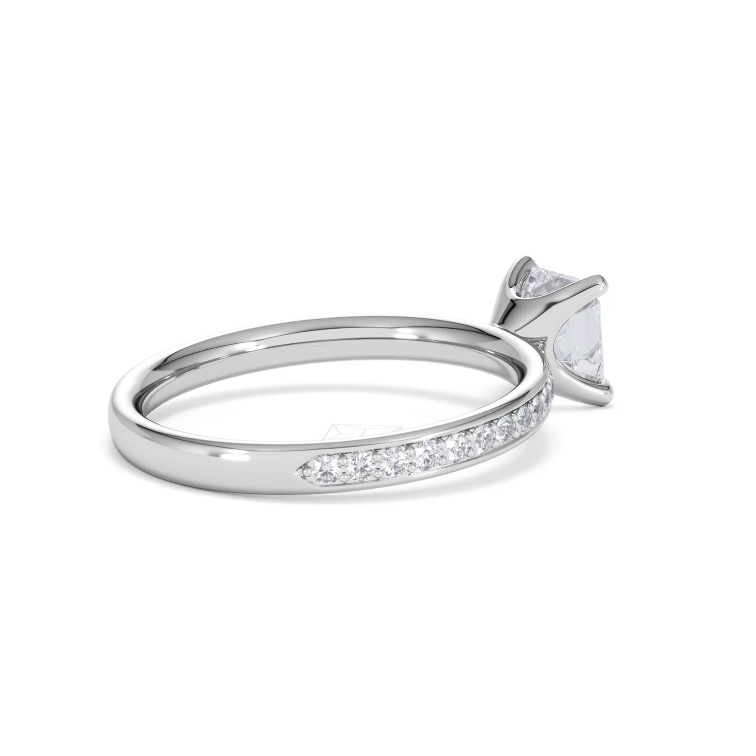 Origin 1.25ct Asscher Cut Lab Diamond Solitaire Engagement Ring with Side Stones in Platinum - Image 35