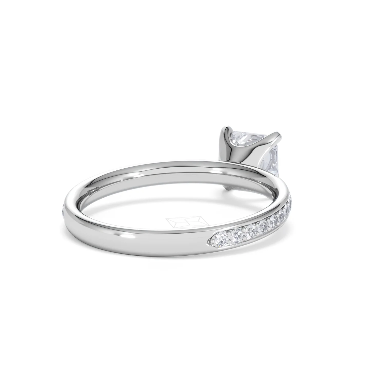 Origin 1.25ct Asscher Cut Lab Diamond Solitaire Engagement Ring with Side Stones in Platinum - Image 40