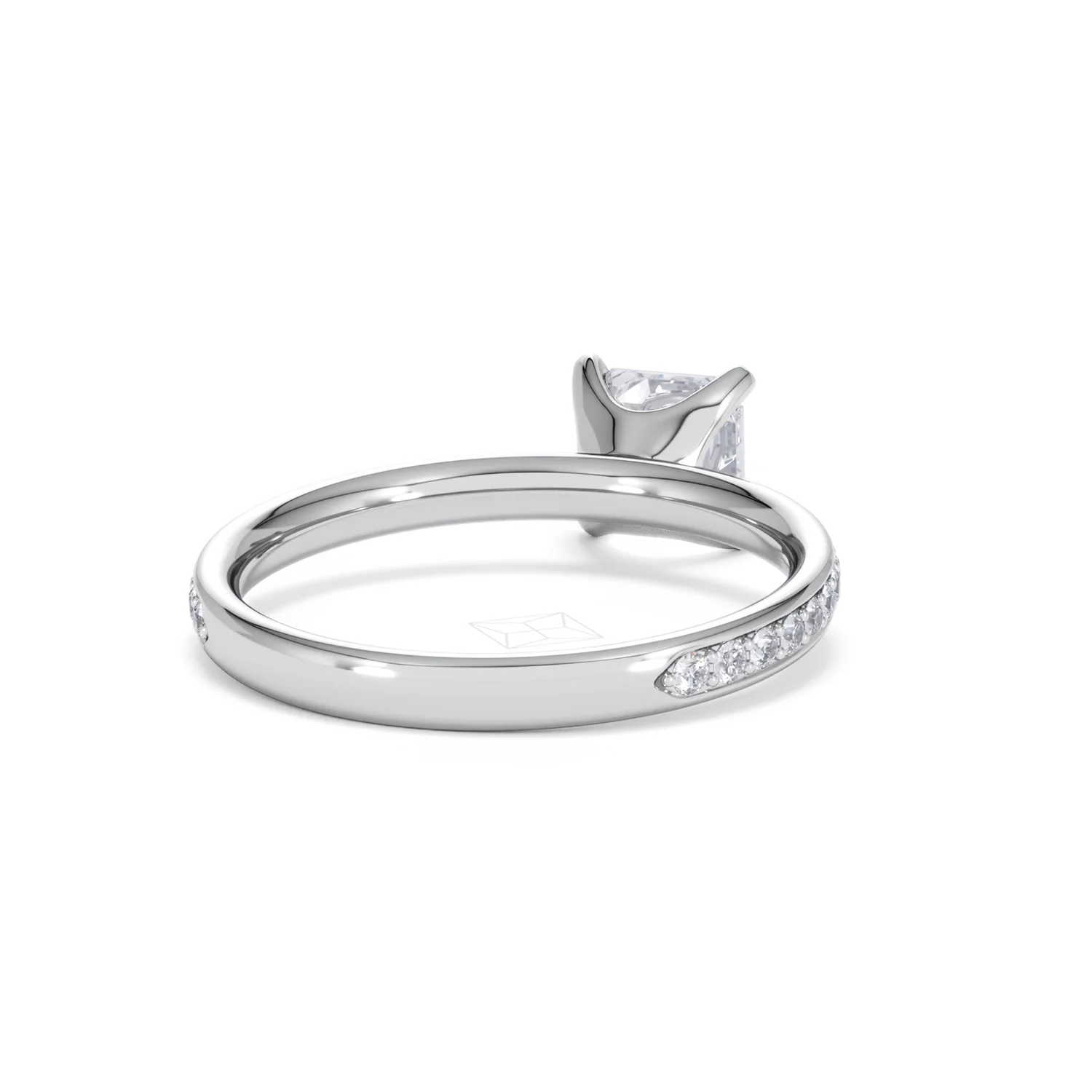 Origin 1.25ct Asscher Cut Lab Diamond Solitaire Engagement Ring with Side Stones in Platinum - Image 42
