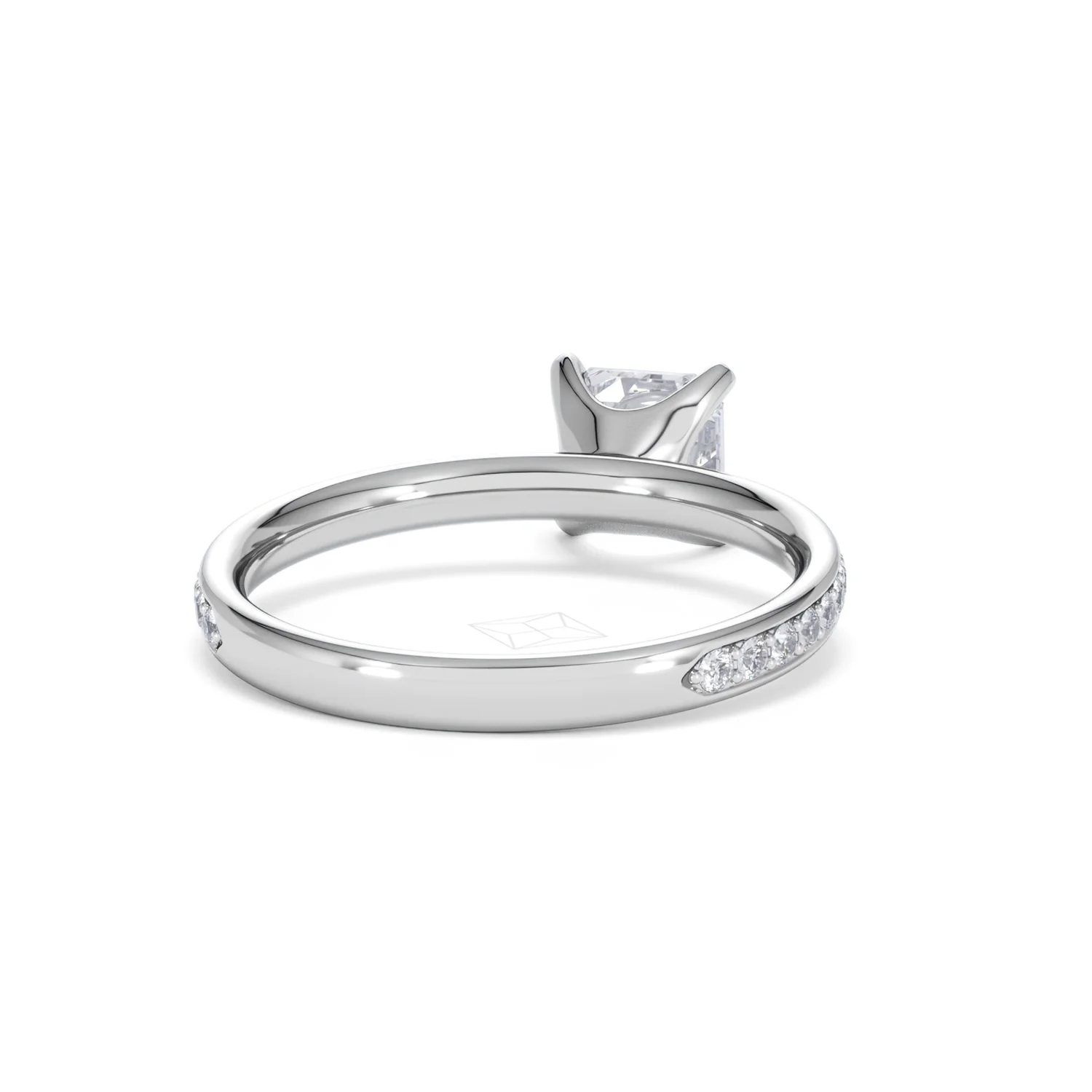 Origin 1.25ct Asscher Cut Lab Diamond Solitaire Engagement Ring with Side Stones in Platinum - Image 43