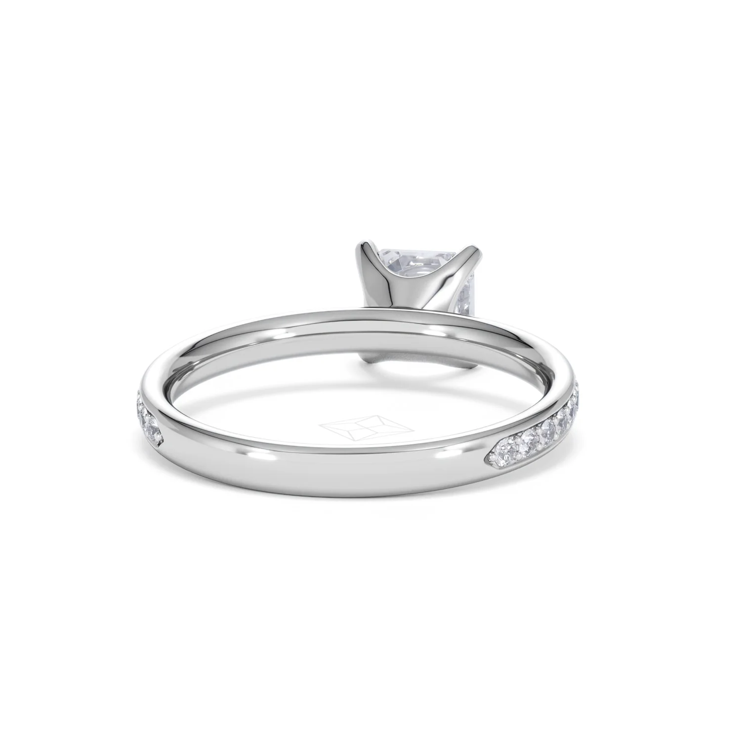 Origin 1.25ct Asscher Cut Lab Diamond Solitaire Engagement Ring with Side Stones in Platinum - Image 44
