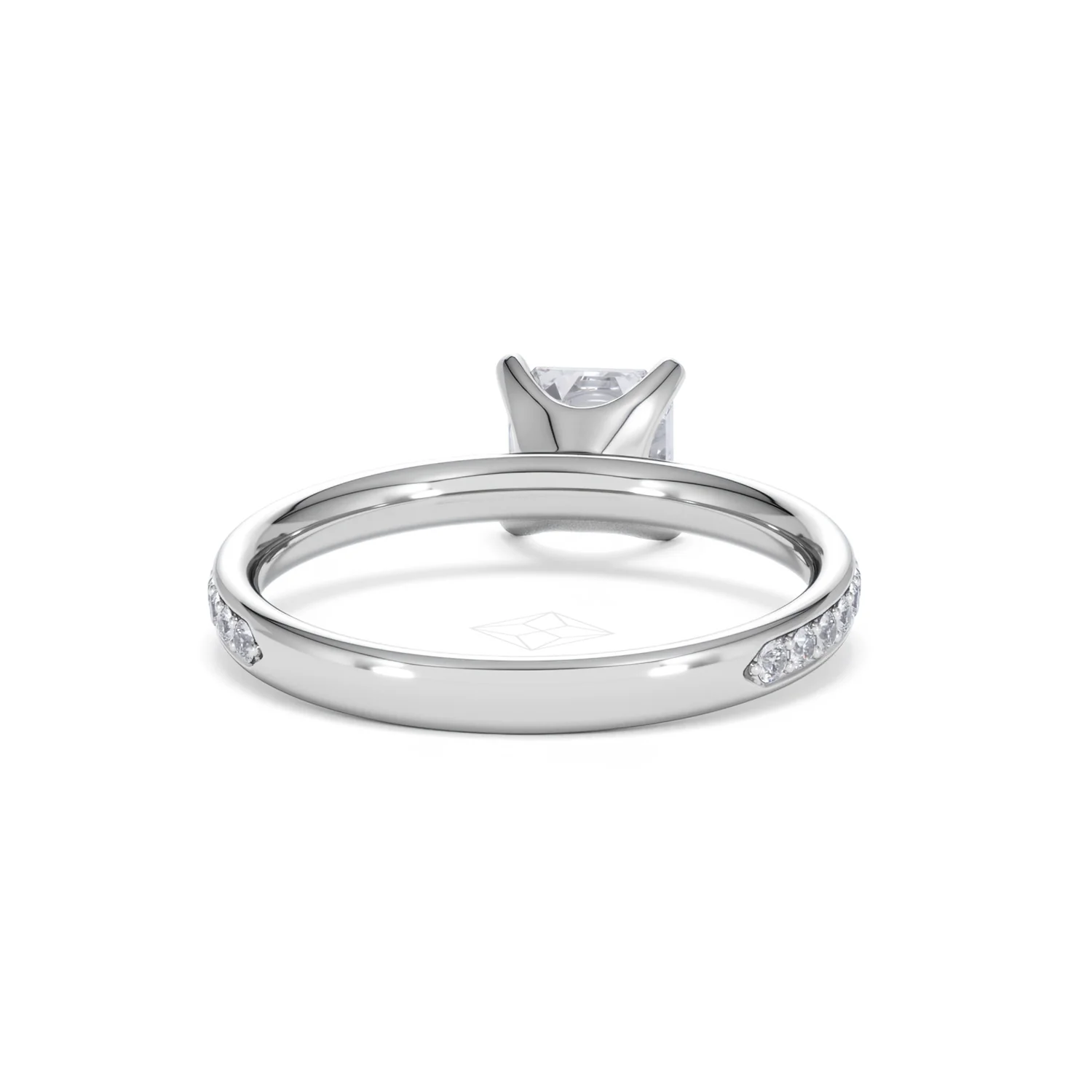 Origin 1.25ct Asscher Cut Lab Diamond Solitaire Engagement Ring with Side Stones in Platinum - Image 45