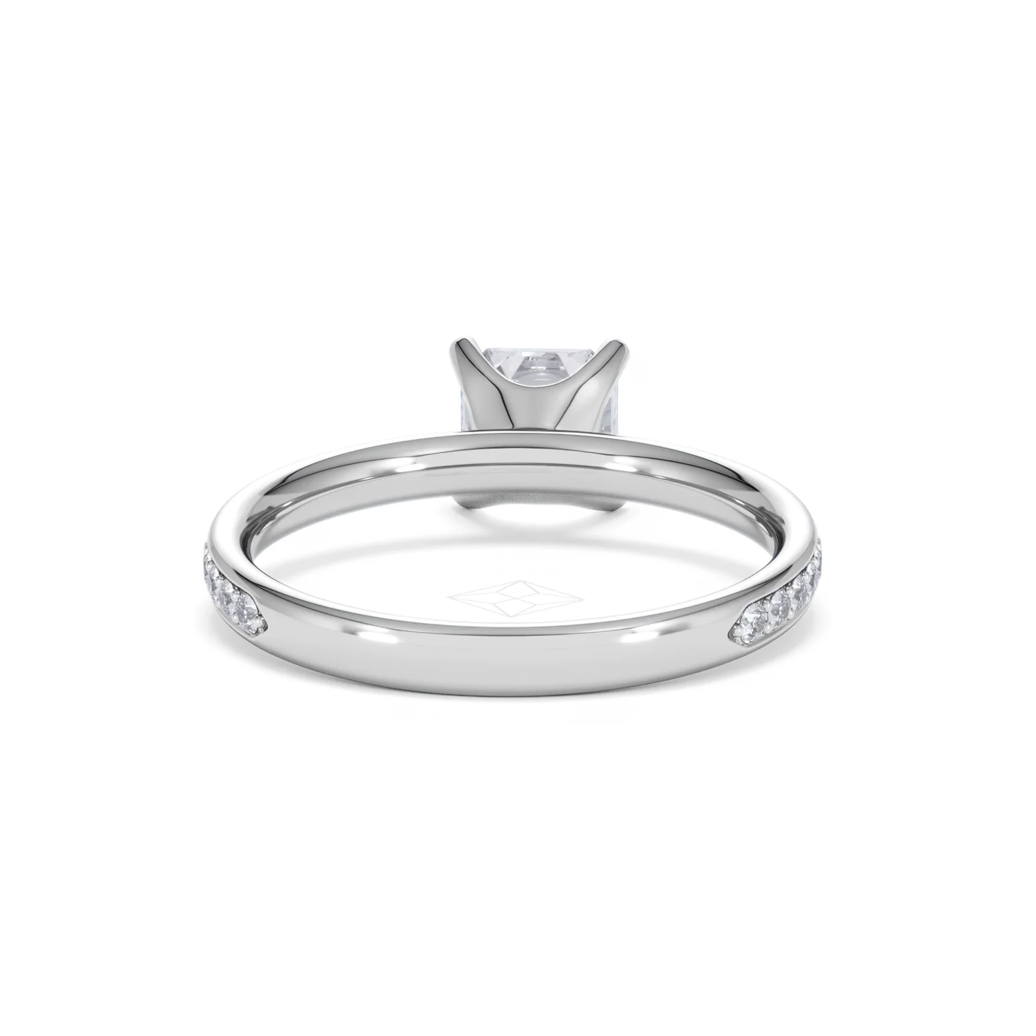 Origin 1.25ct Asscher Cut Lab Diamond Solitaire Engagement Ring with Side Stones in Platinum - Image 46