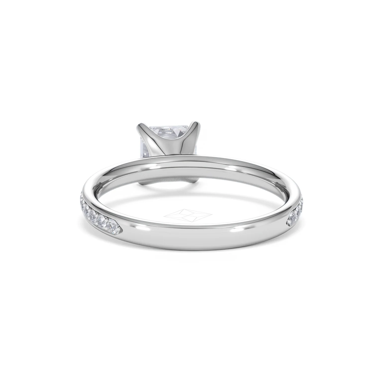 Origin 1.25ct Asscher Cut Lab Diamond Solitaire Engagement Ring with Side Stones in Platinum - Image 49
