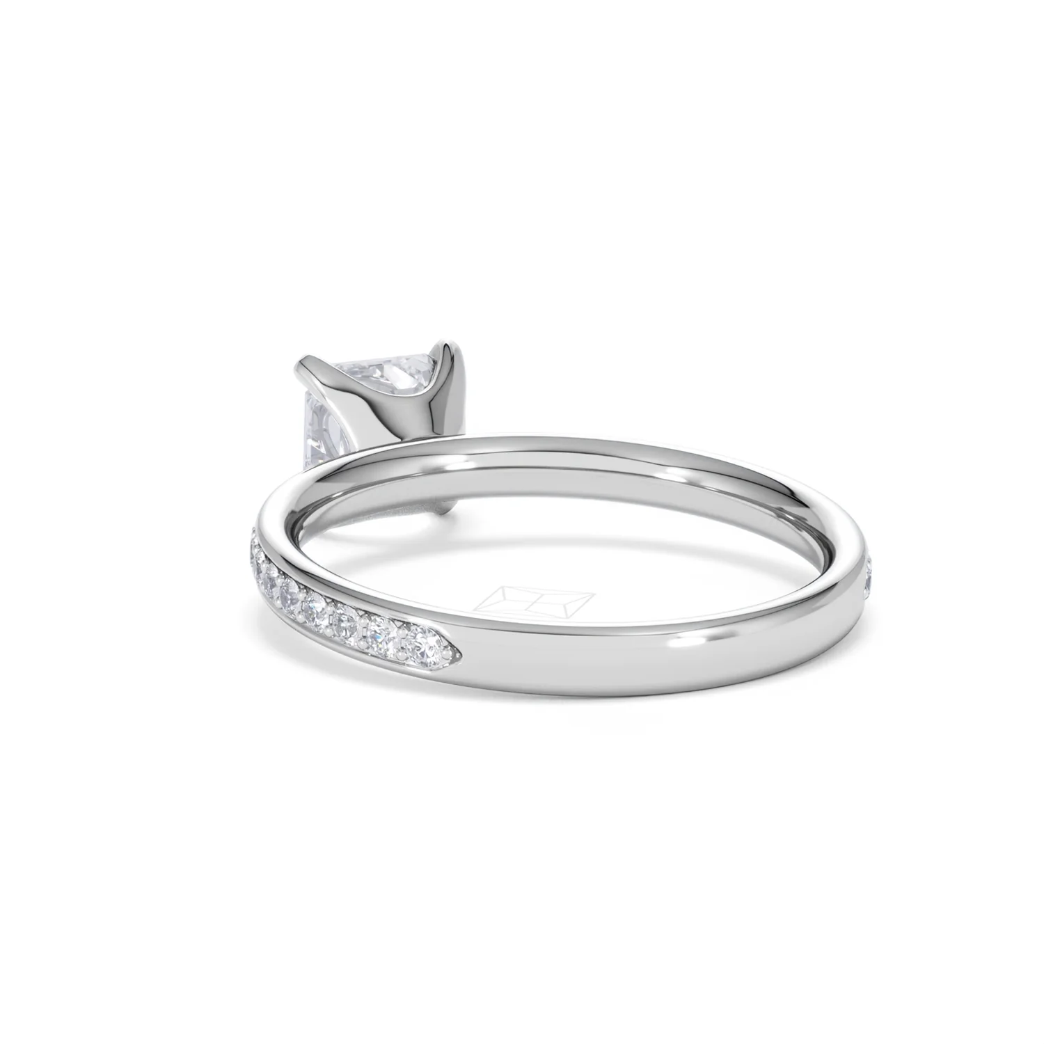 Origin 1.25ct Asscher Cut Lab Diamond Solitaire Engagement Ring with Side Stones in Platinum - Image 53