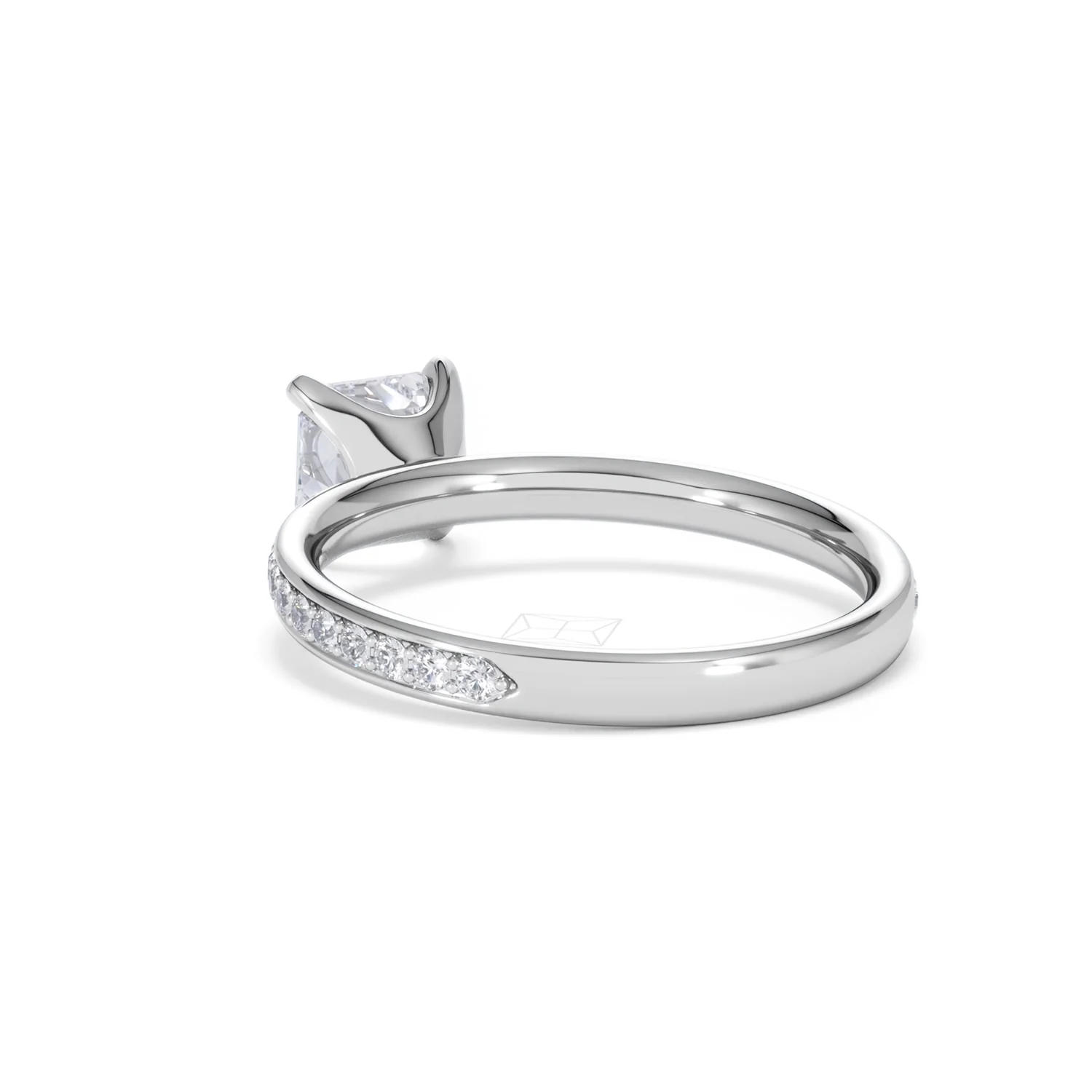 Origin 1.25ct Asscher Cut Lab Diamond Solitaire Engagement Ring with Side Stones in Platinum - Image 54