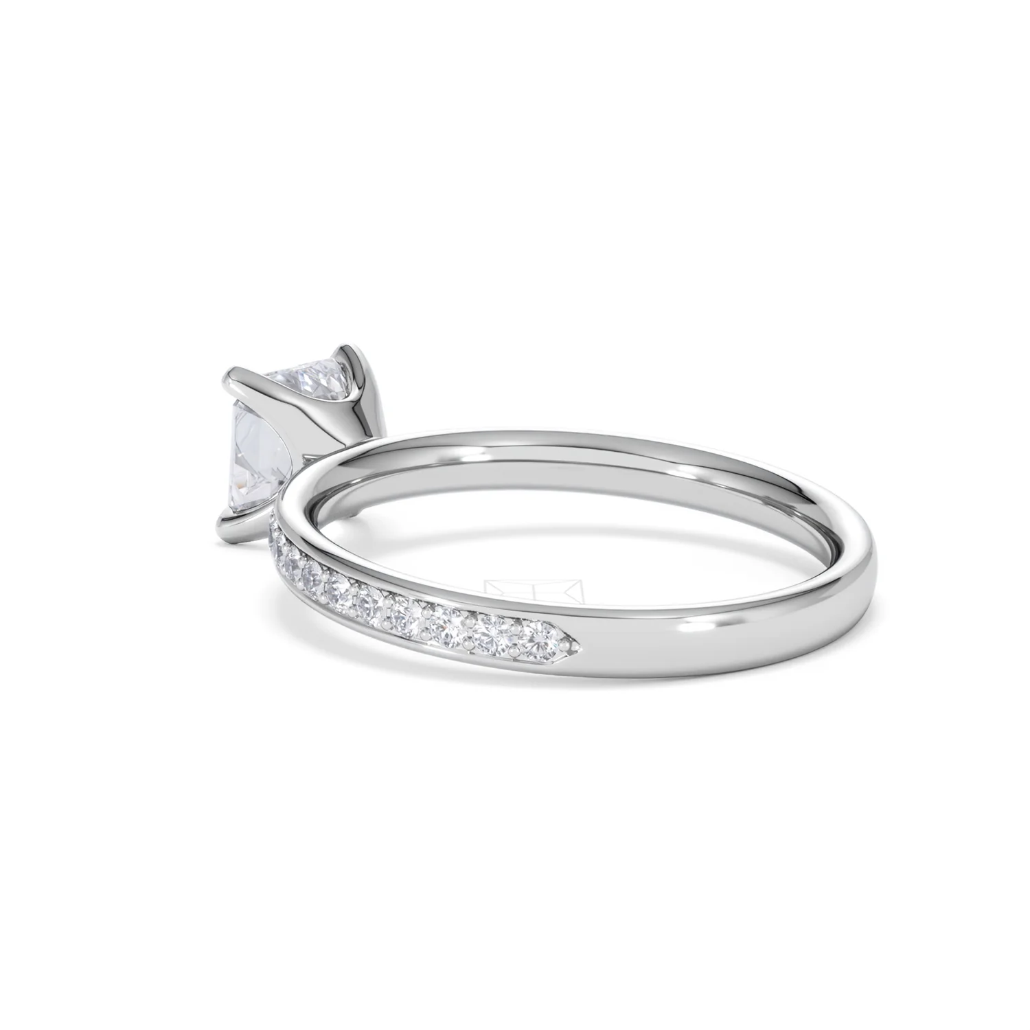 Origin 1.25ct Asscher Cut Lab Diamond Solitaire Engagement Ring with Side Stones in Platinum - Image 57