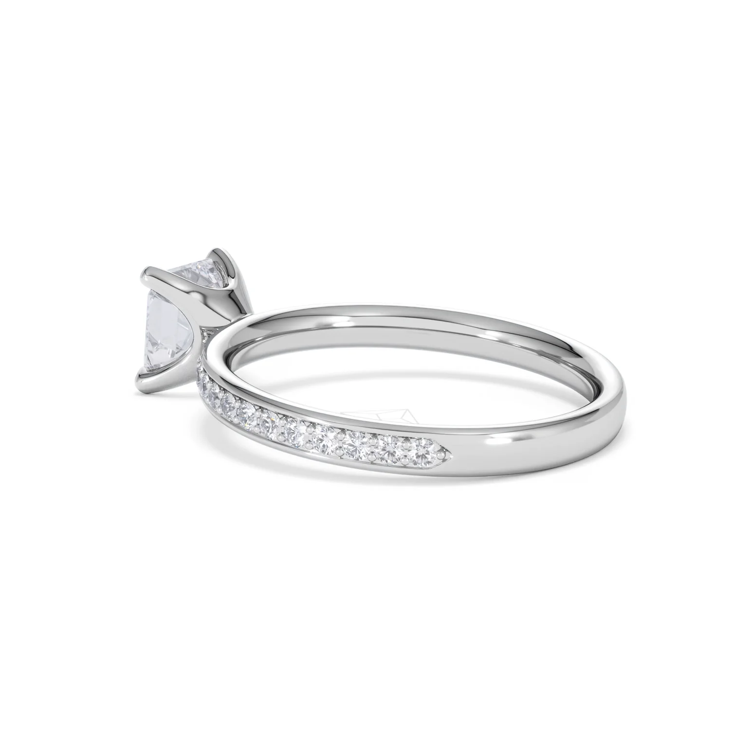 Origin 1.25ct Asscher Cut Lab Diamond Solitaire Engagement Ring with Side Stones in Platinum - Image 59