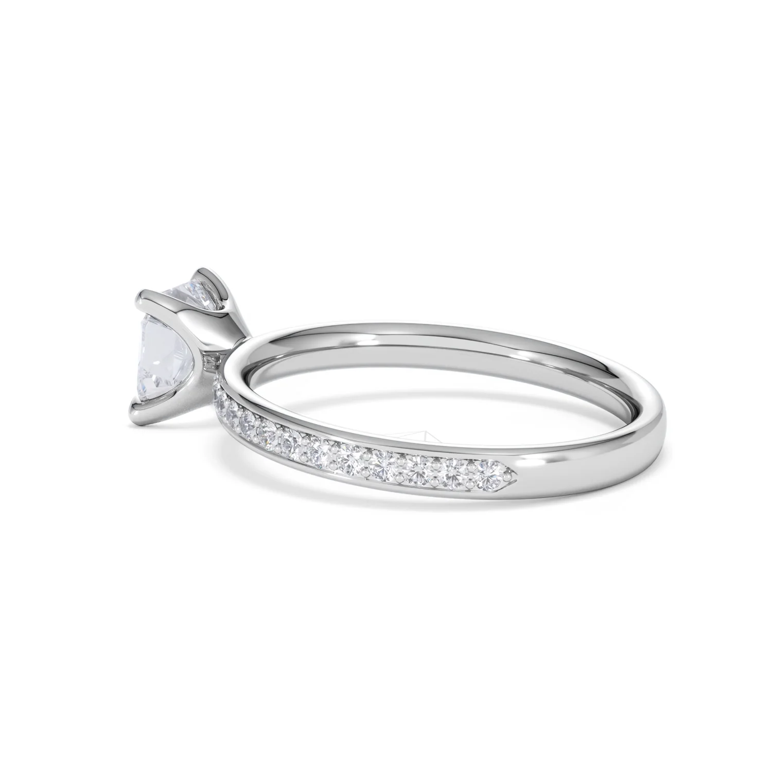 Origin 1.25ct Asscher Cut Lab Diamond Solitaire Engagement Ring with Side Stones in Platinum - Image 61