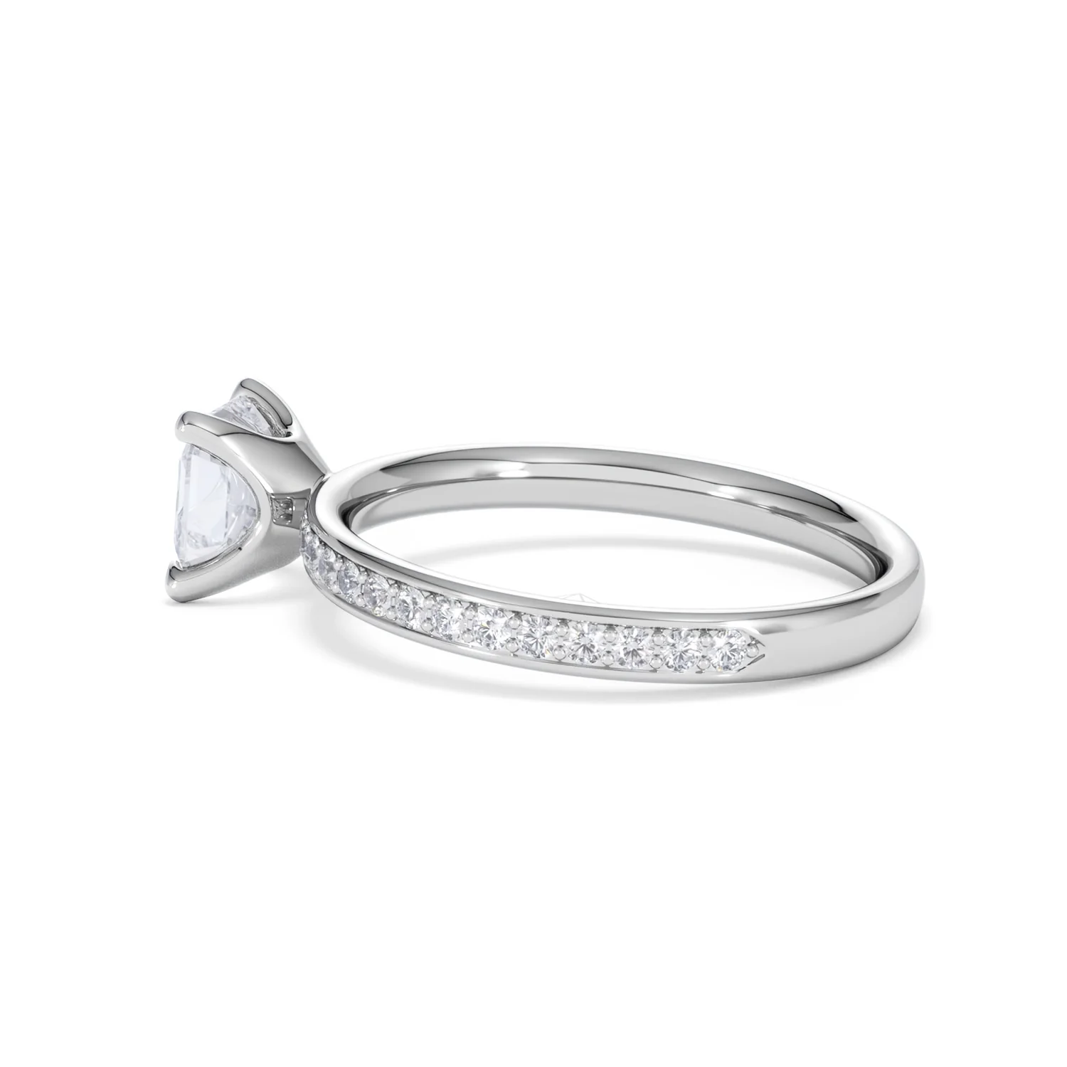 Origin 1.25ct Asscher Cut Lab Diamond Solitaire Engagement Ring with Side Stones in Platinum - Image 63