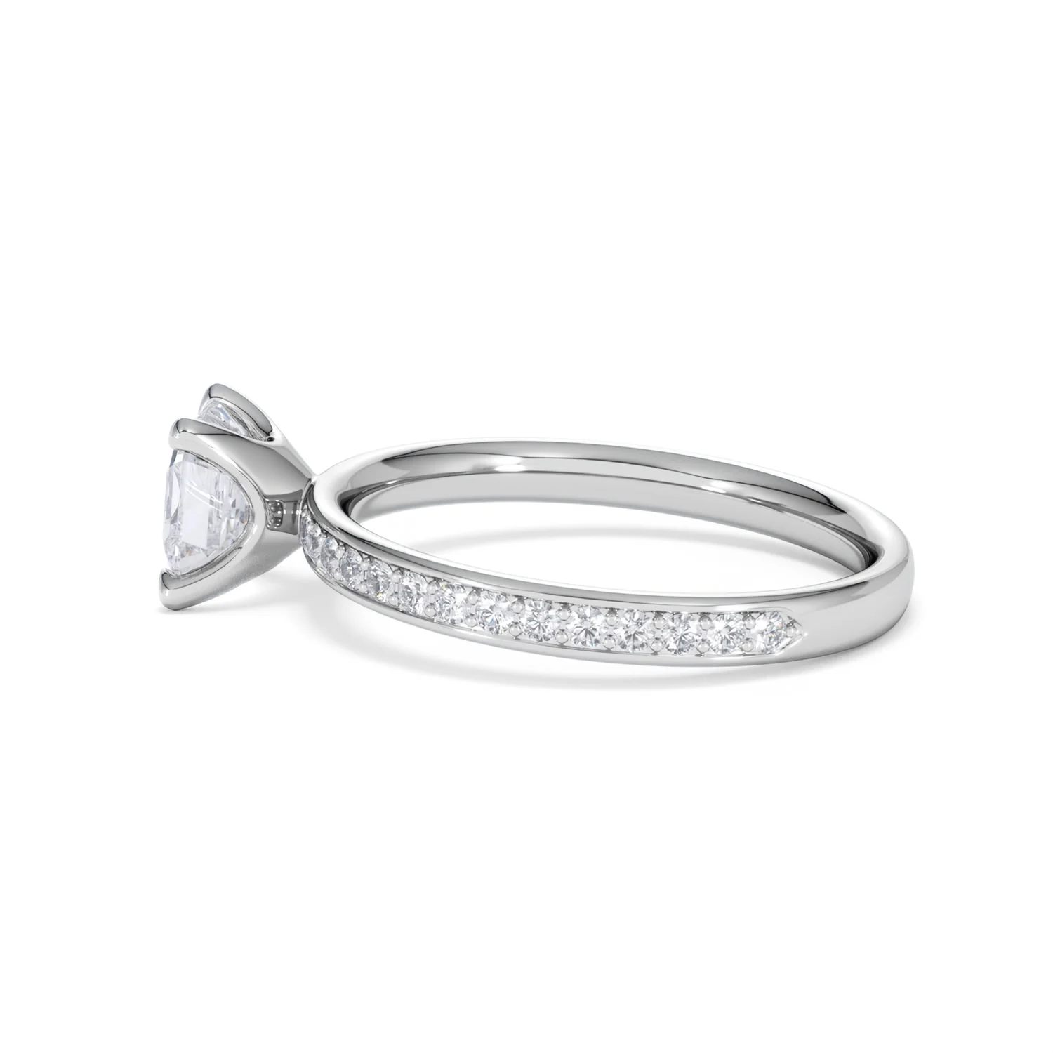 Origin 1.25ct Asscher Cut Lab Diamond Solitaire Engagement Ring with Side Stones in Platinum - Image 65