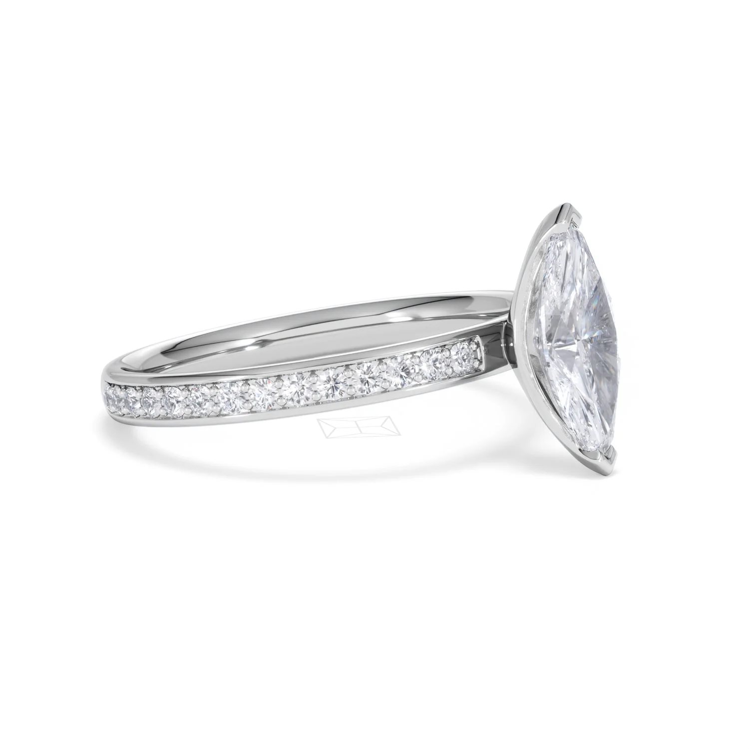 Origin 1.25ct Marquise Cut Lab Diamond Solitaire Engagement Ring with Side Stones in 18K White Gold - Image 19
