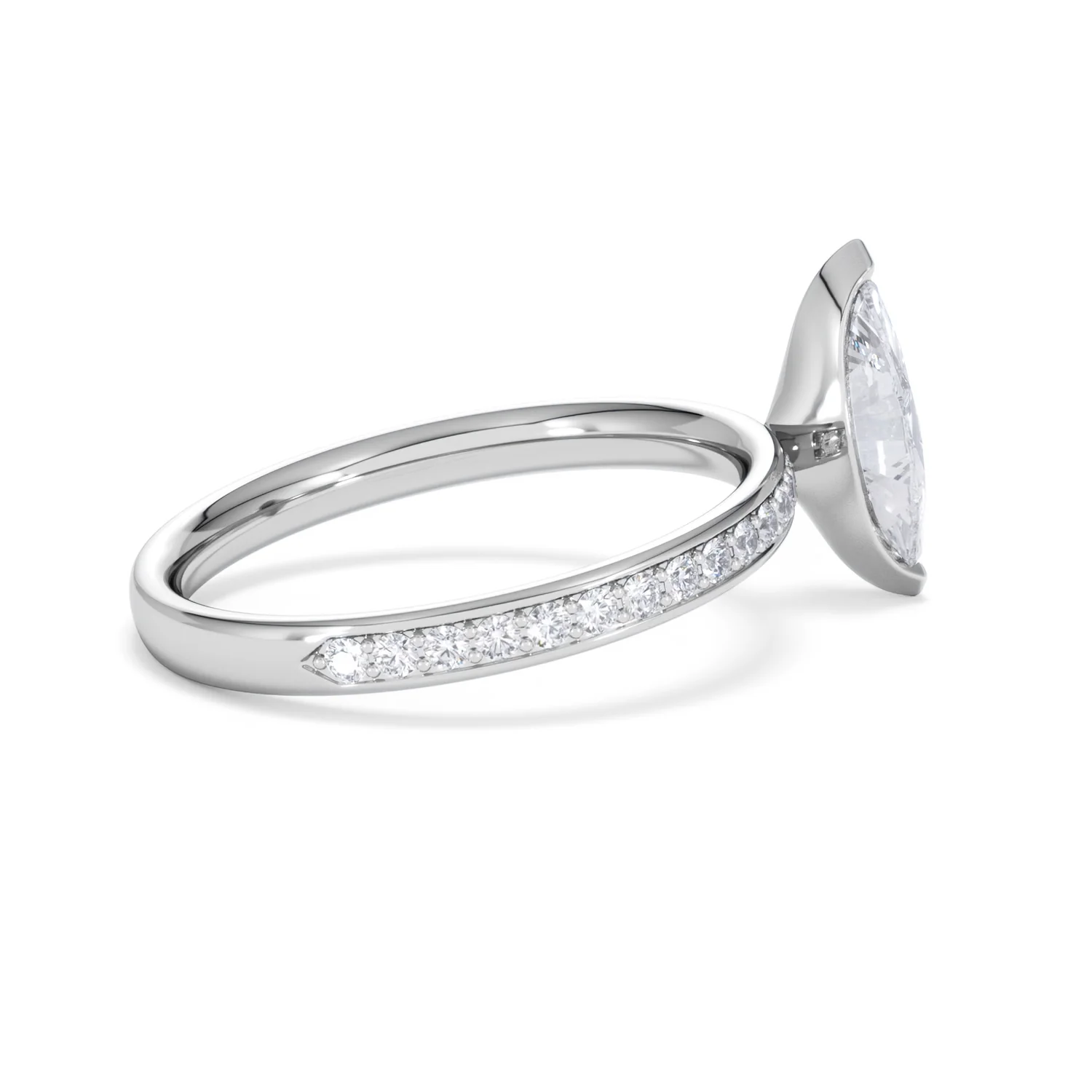 Origin 1.25ct Marquise Cut Lab Diamond Solitaire Engagement Ring with Side Stones in 18K White Gold - Image 31