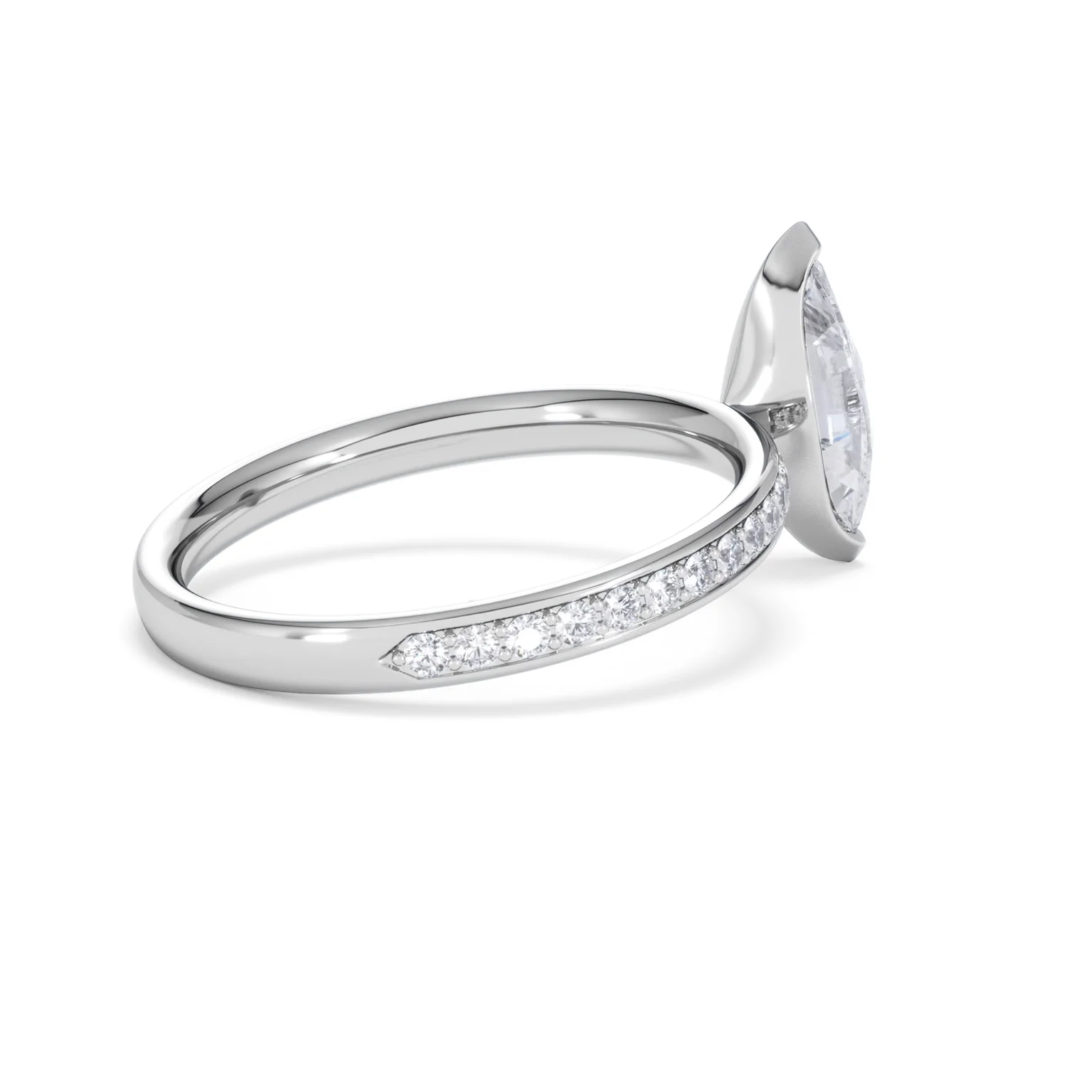 Origin 1.25ct Marquise Cut Lab Diamond Solitaire Engagement Ring with Side Stones in 18K White Gold - Image 34