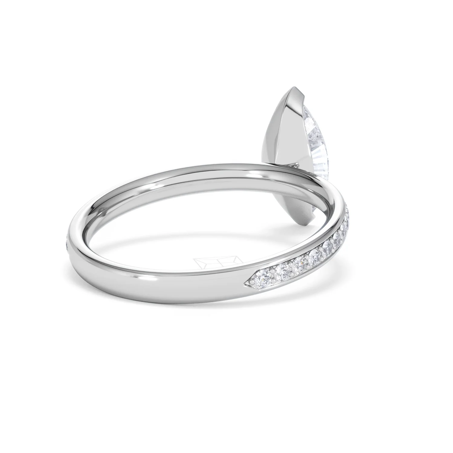Origin 1.25ct Marquise Cut Lab Diamond Solitaire Engagement Ring with Side Stones in 18K White Gold - Image 40