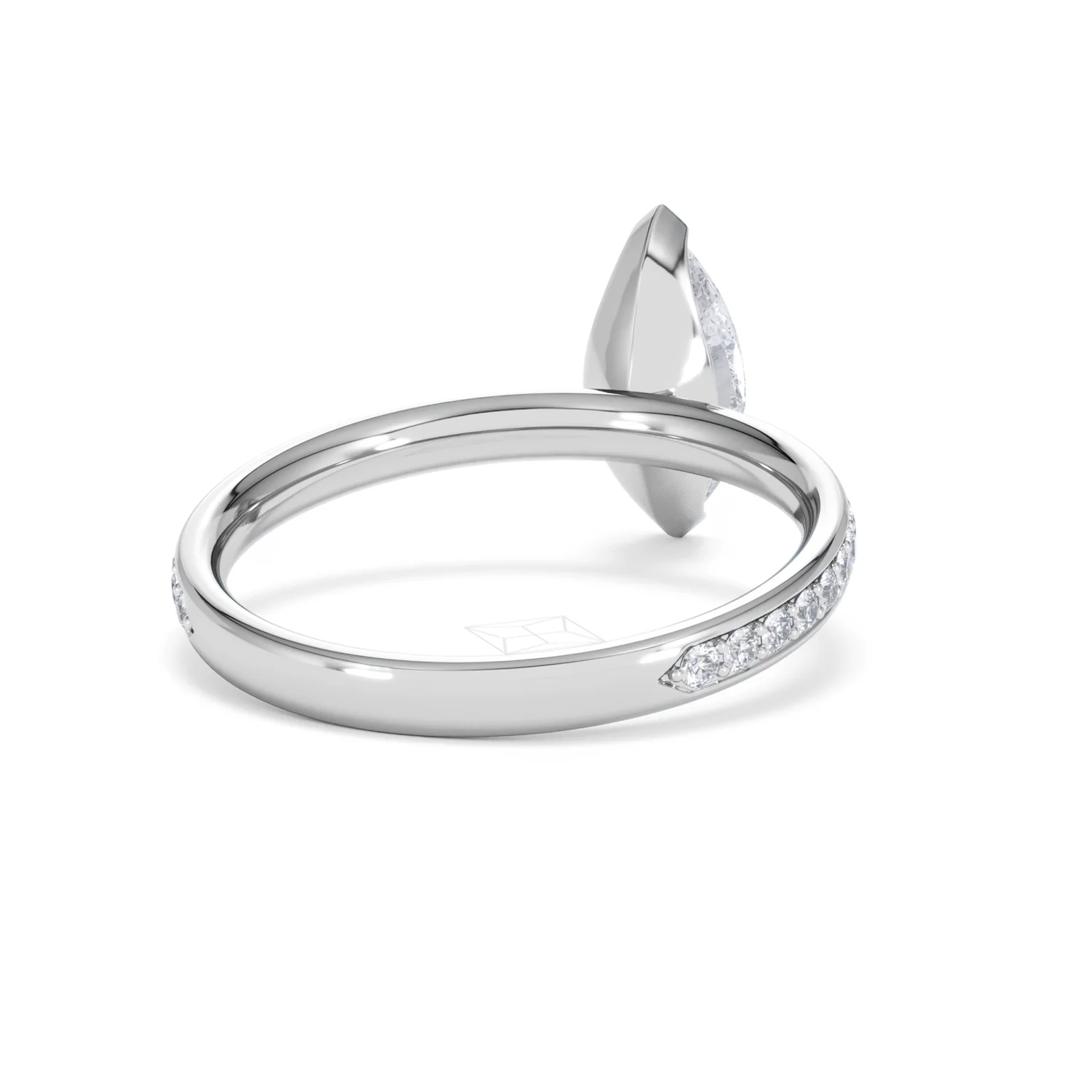Origin 1.25ct Marquise Cut Lab Diamond Solitaire Engagement Ring with Side Stones in 18K White Gold - Image 42