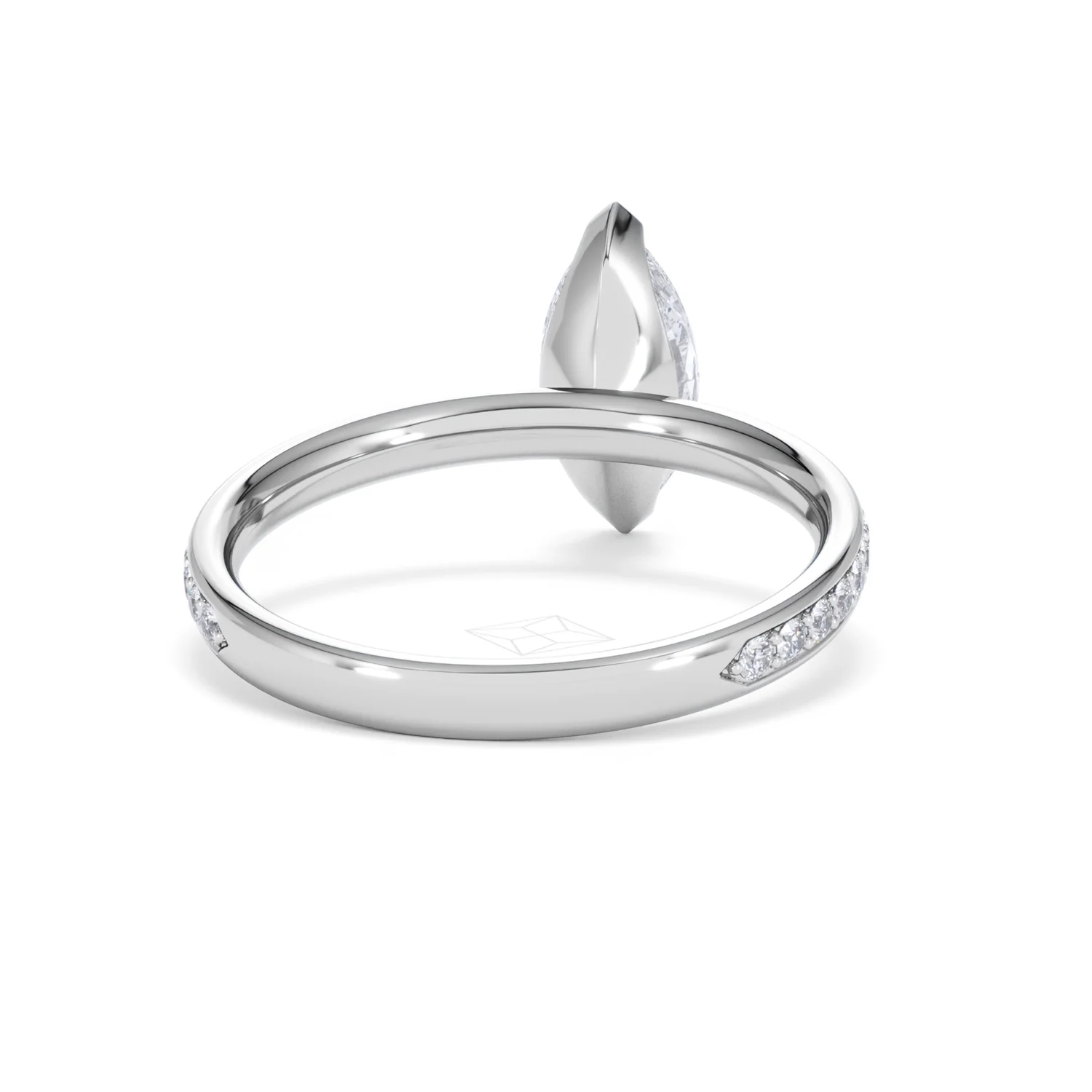 Origin 1.25ct Marquise Cut Lab Diamond Solitaire Engagement Ring with Side Stones in 18K White Gold - Image 44