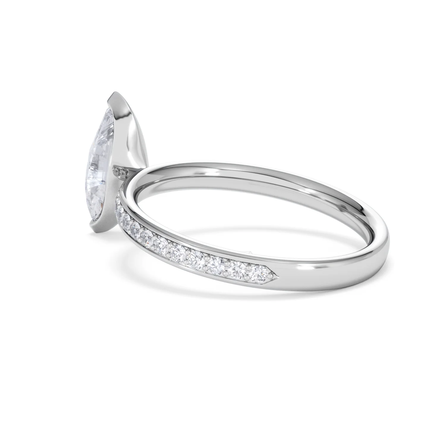 Origin 1.25ct Marquise Cut Lab Diamond Solitaire Engagement Ring with Side Stones in 18K White Gold - Image 59