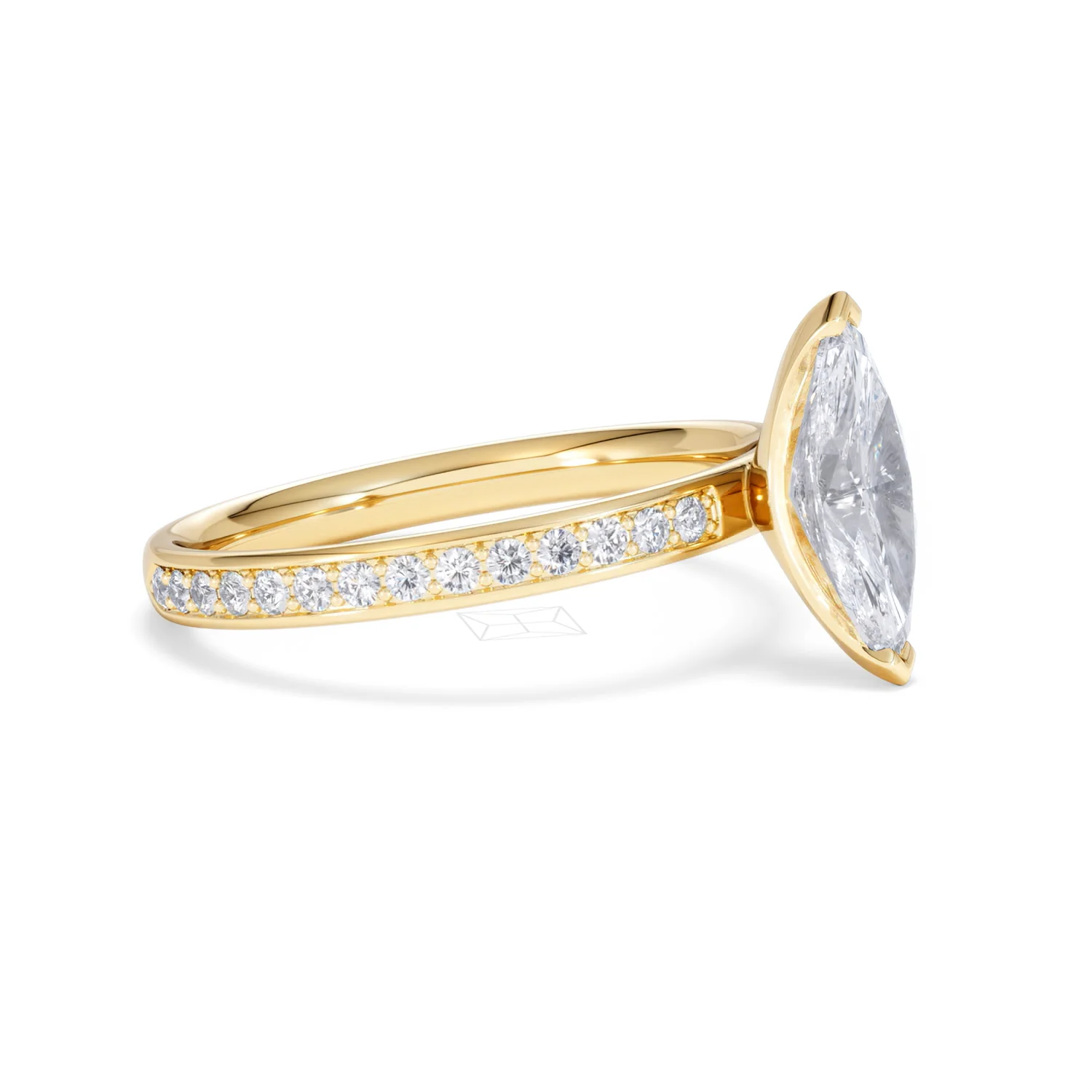 Origin 1.25ct Marquise Cut Lab Diamond Solitaire Engagement Ring with Side Stones in 18K Yellow Gold - Image 20