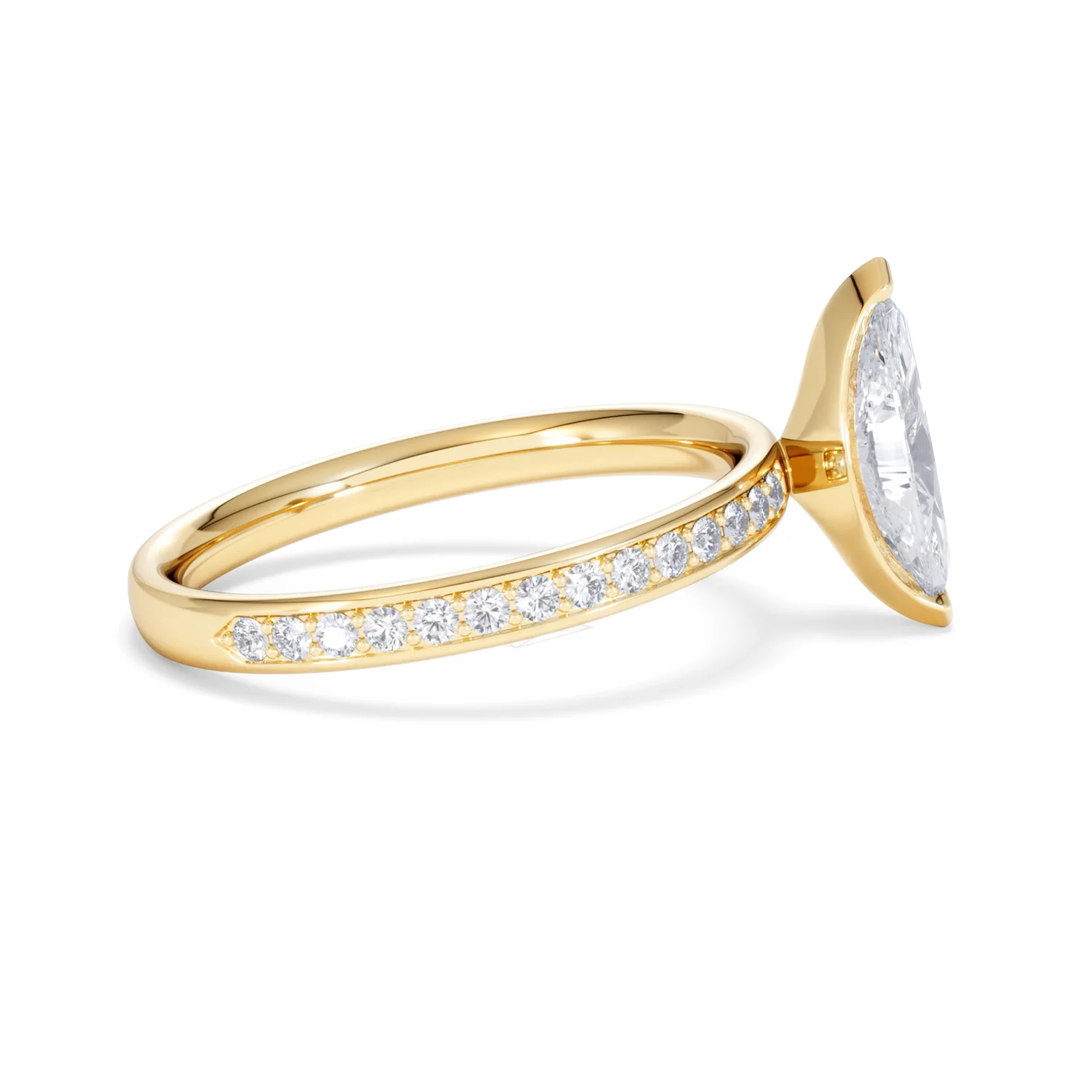 Origin 1.25ct Marquise Cut Lab Diamond Solitaire Engagement Ring with Side Stones in 18K Yellow Gold - Image 27