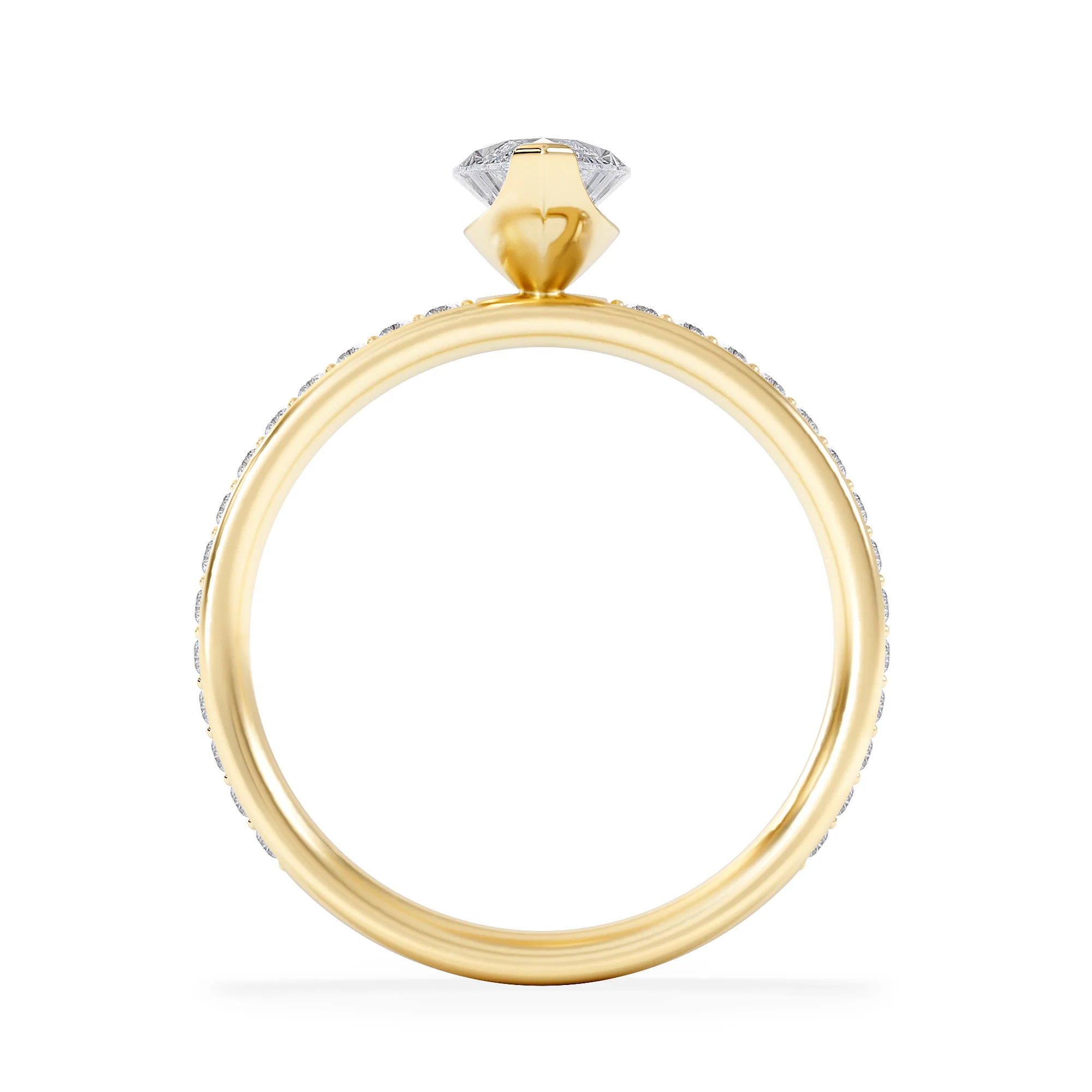 Origin 1.25ct Marquise Cut Lab Diamond Solitaire Engagement Ring with Side Stones in 18K Yellow Gold - Image 3