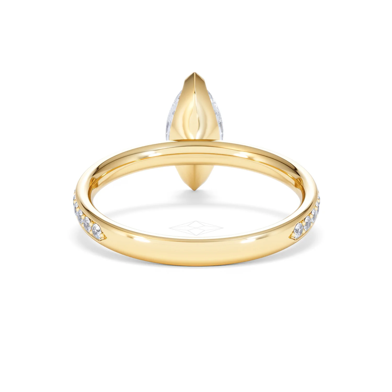 Origin 1.25ct Marquise Cut Lab Diamond Solitaire Engagement Ring with Side Stones in 18K Yellow Gold - Image 47